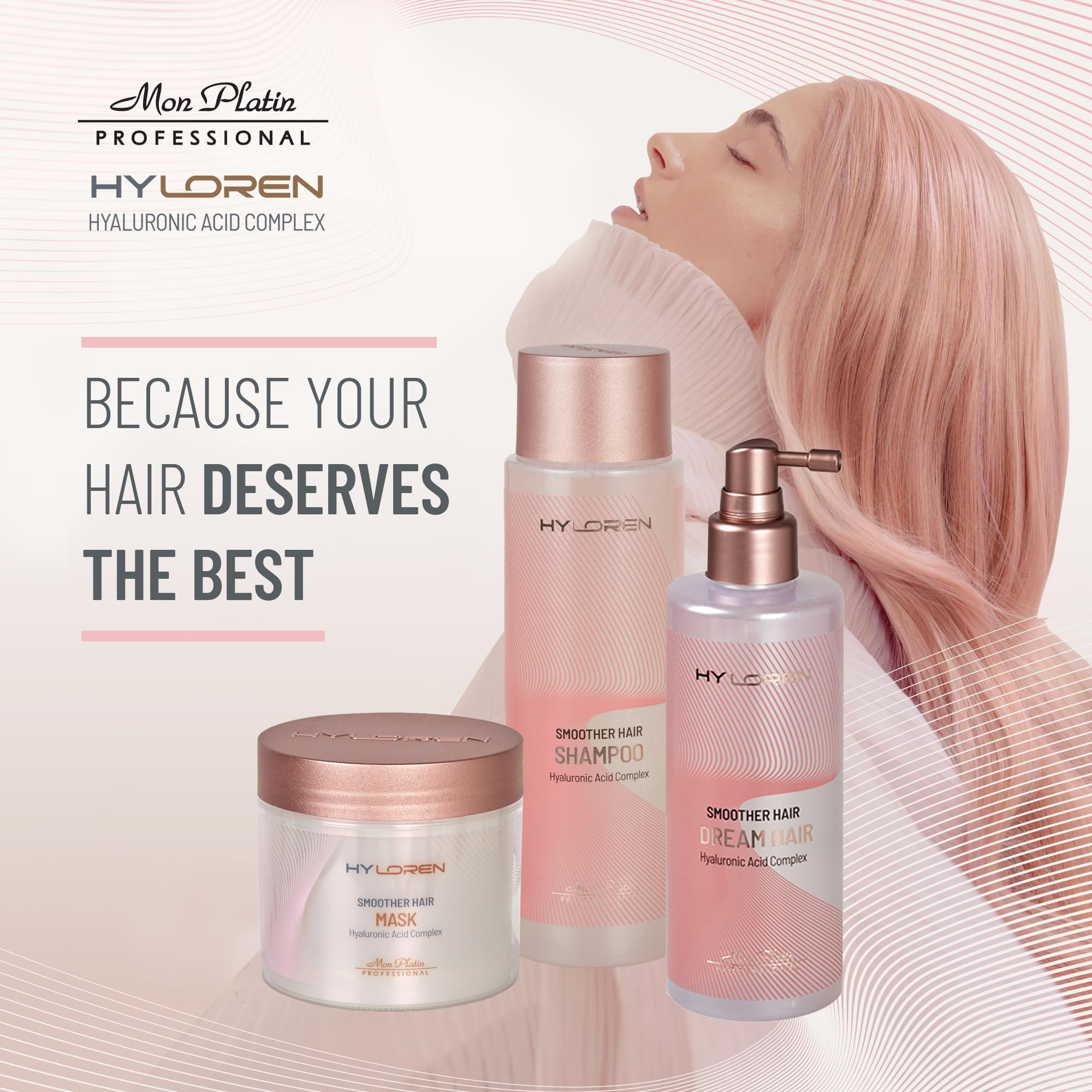 Mon Platin Hair Mask & Dream Hair Spray Bundle – Smoothing Shampoo with Deep Conditioning Anti-Frizz Formula for Straightened Hair | Glossy Shine & Heat Protection | Perfect for Salon-Style Hair Care at Home