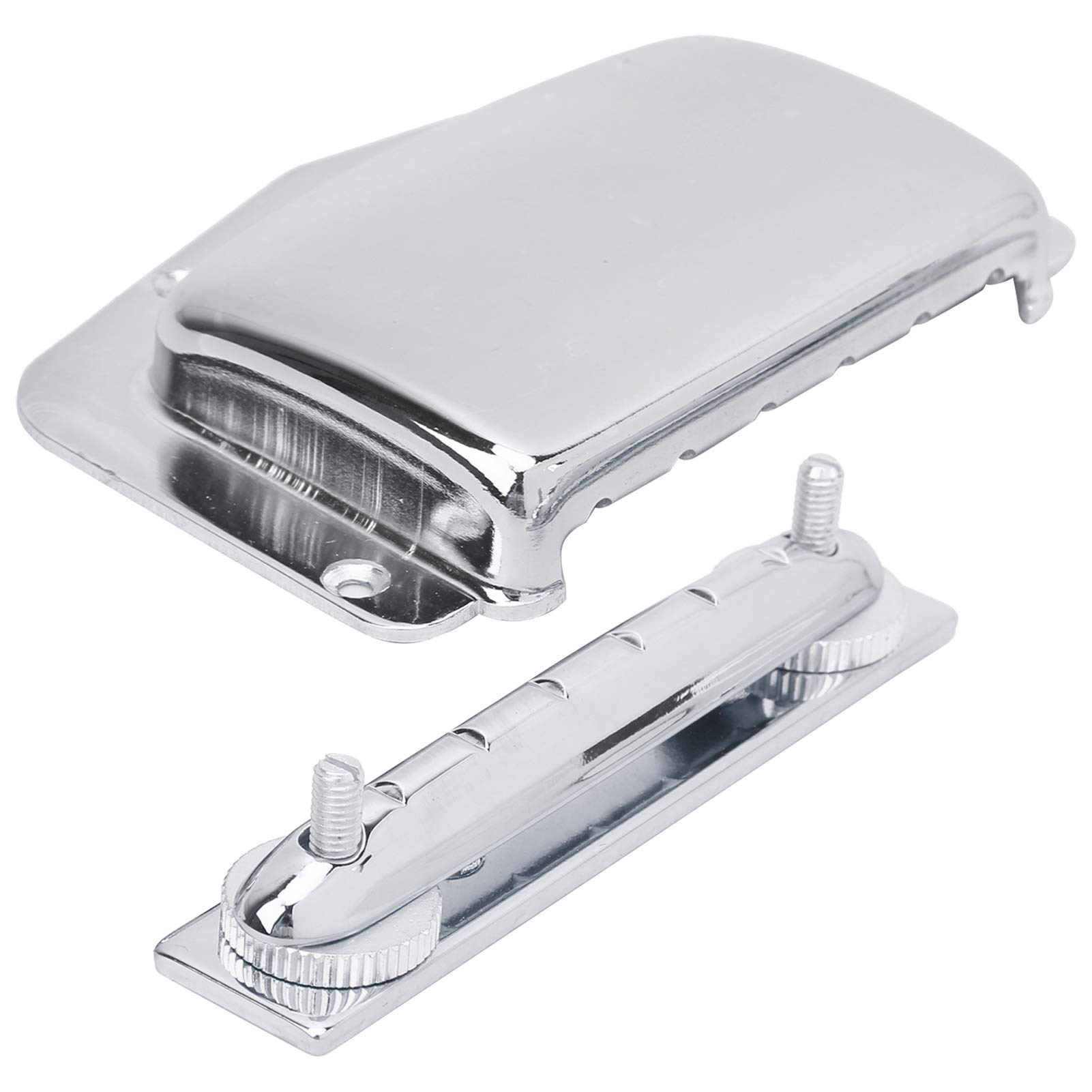Lightweight Adjustable Fixed Bridge Tailpiece with Cover for Electric Guitar - Durable Metal Construction, Perfect Gift for Musicians (Silver) | Ideal for Live Performances, Studio Recording & Guitar Upgrades