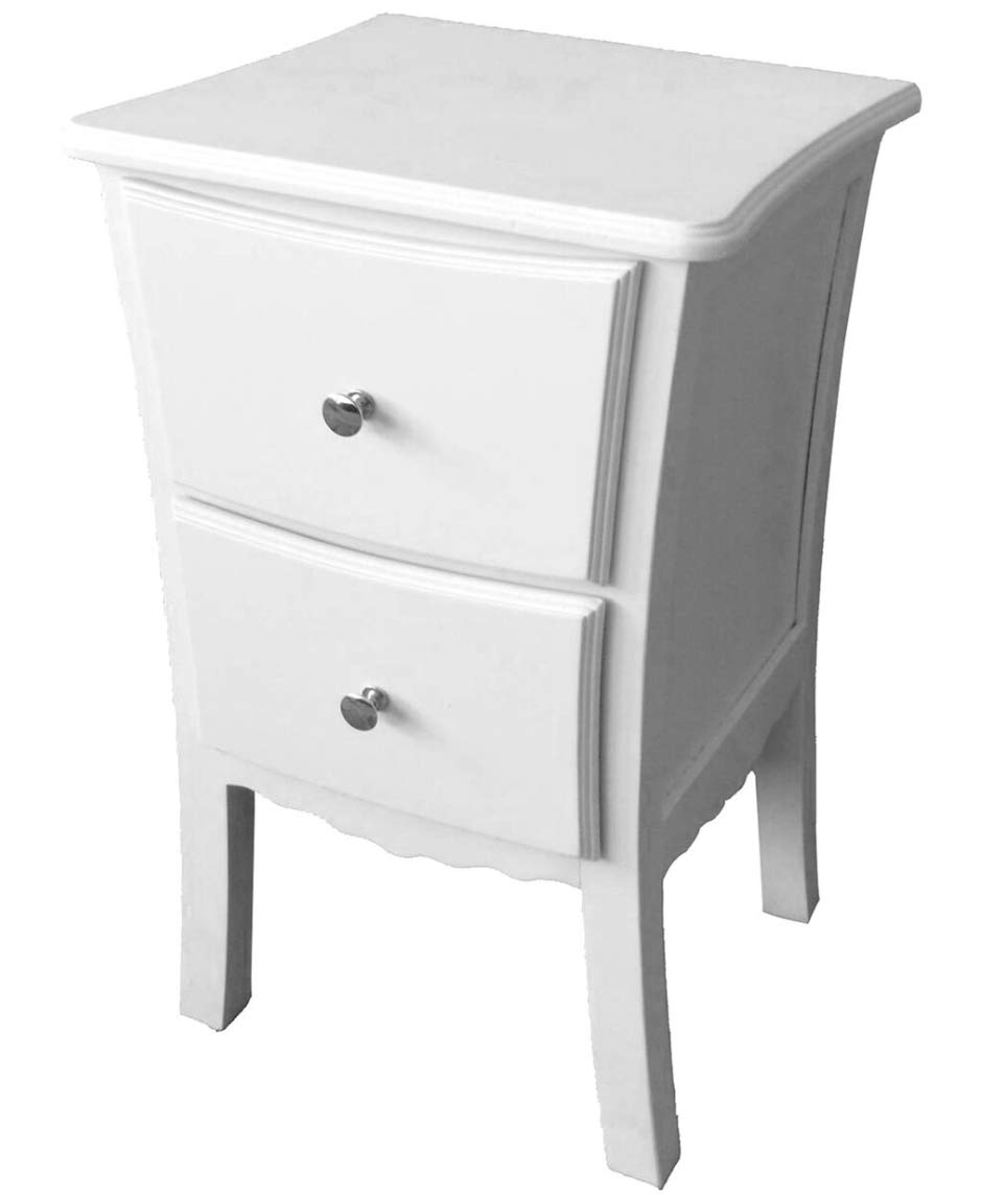 2-Drawer Whitewood Storage Cabinet for Home - Perfect for Bedroom, Bathroom, or Kitchen Organization