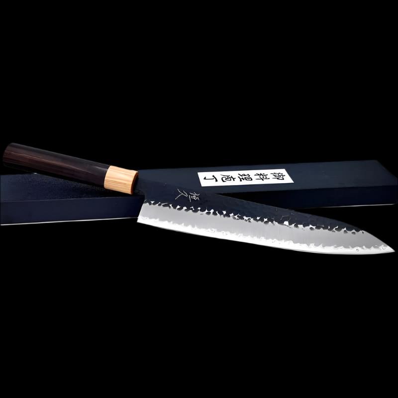 Premium Tsunehisa Aogami Super Kurouchi Tsuchime Gyuto 240mm Japanese Chef Knife - High Carbon Steel Blade for Professional Cooking, Sushi & Meat Cutting
