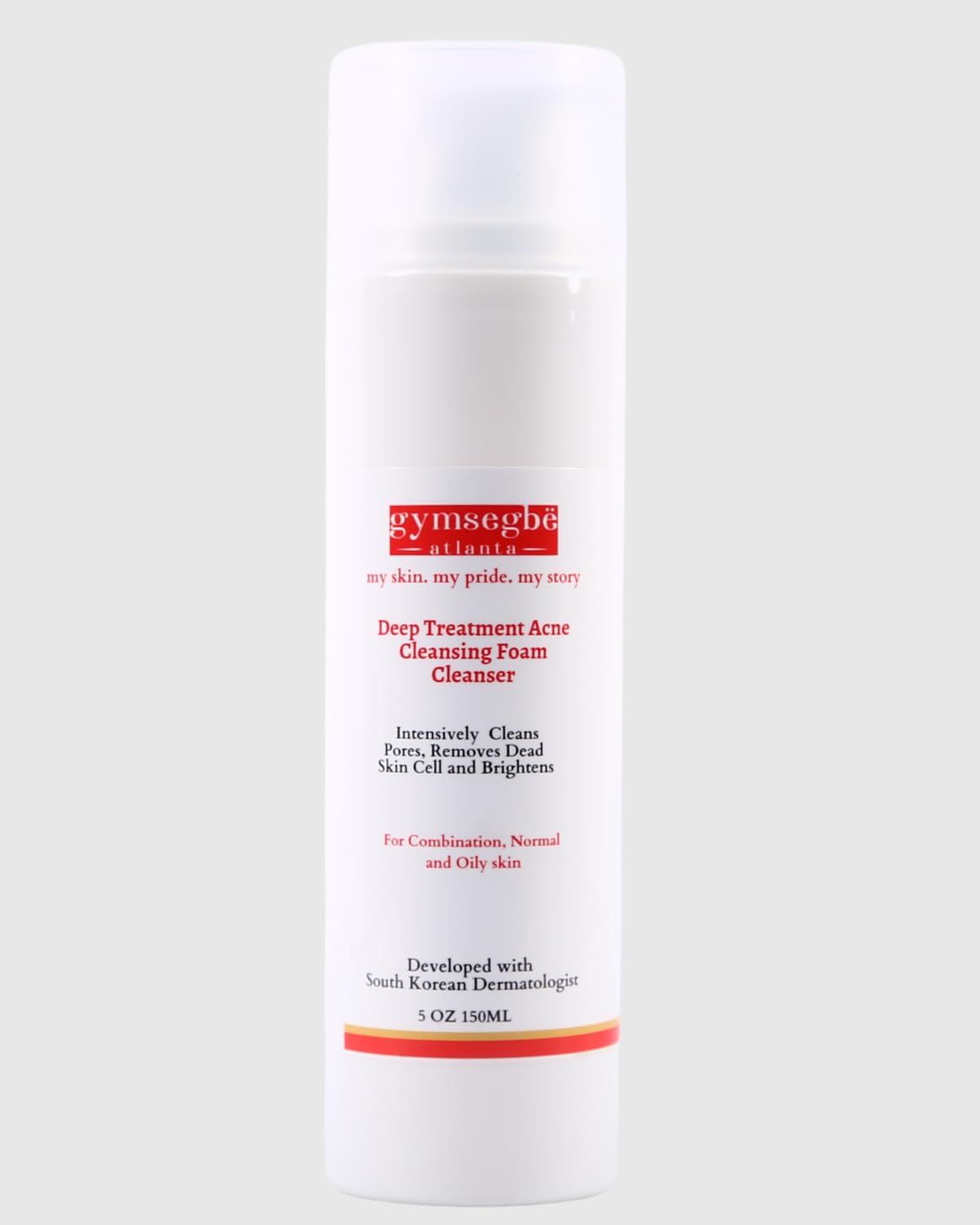 gymsegbë Deep Treatment Acne Cleansing Foam - Oil-Free Face Wash for Acne-Prone Skin | Gentle Daily Cleanser for Men & Women | Perfect for Gym, Travel & Nighttime Skincare Routine