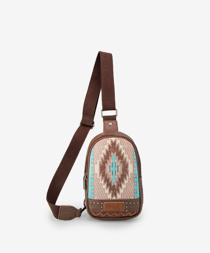 Montana West Aztec Printed Sling Bag for Women - Crossbody Purse with Adjustable Strap, Fashionable Boho Shoulder Bag - Perfect for Travel, Shopping & Everyday Use