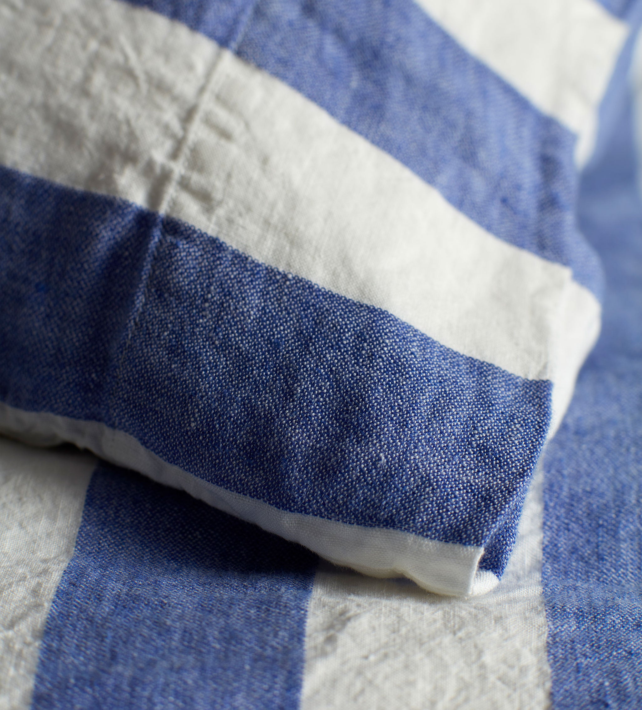 Premium Cobalt Cora Stripe 100% Linen Pillowcase Set - Soft & Breathable Bedding for Home, Hotel, or Airbnb - Perfect for Summer & All-Season Comfort