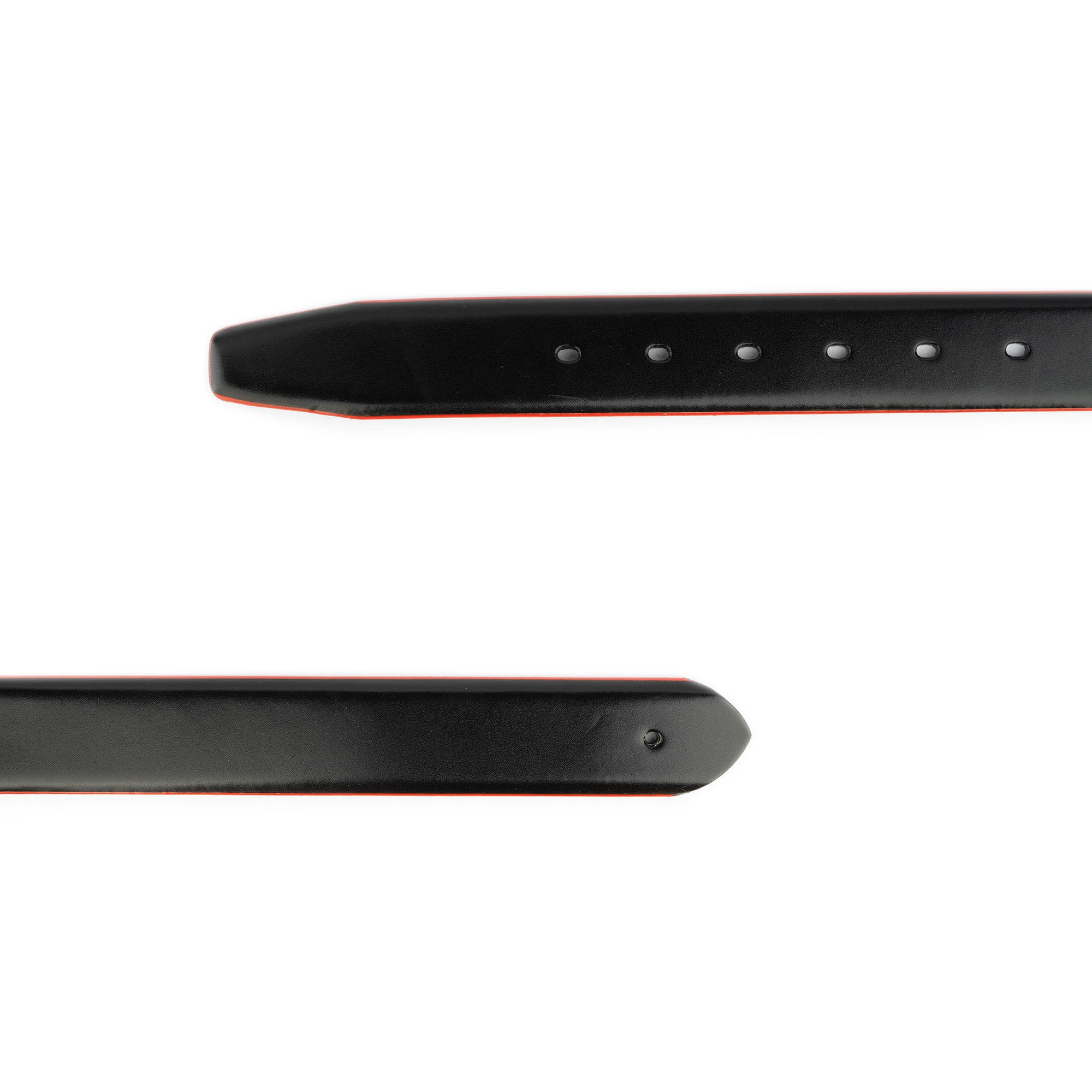 Men's Genuine Leather Belt with Cartier Buckle - Black with Red Stitching | Formal & Casual Wear for Business & Everyday Outfits