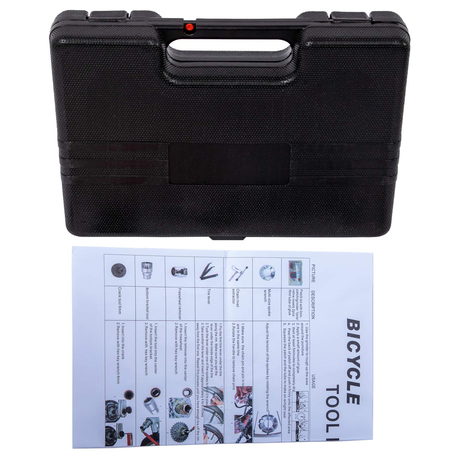 YBEKI Bike Repair Tool Kit - 16-in-1 Bicycle Maintenance Set with Reversible Ratchet, Chain Breaker, Tire Levers & Pedal Wrench | Professional Cycling Tools for Road & Mountain Bikes | Home Garage & Outdoor Trail Repairs