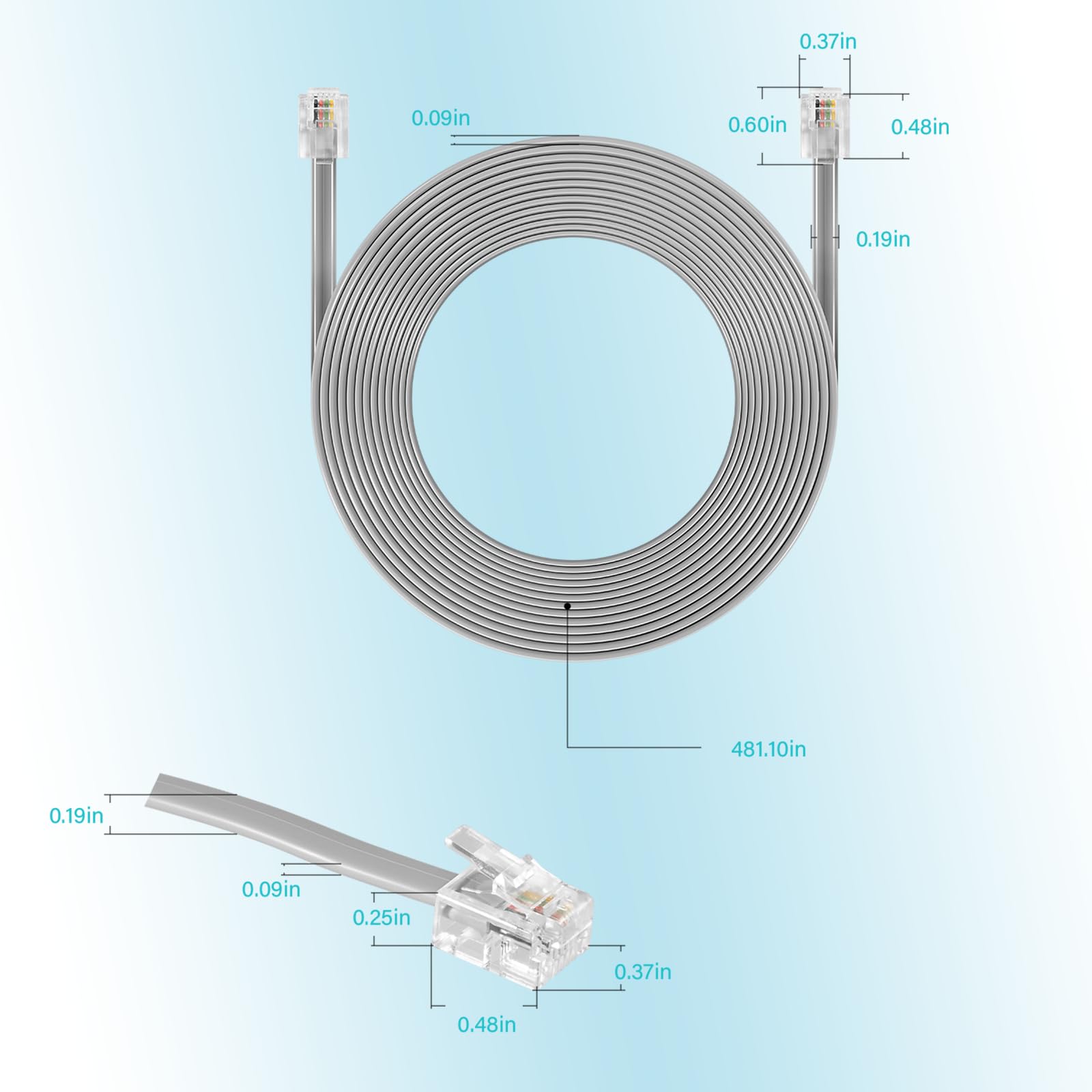 Dometic 3308013.022 Replacement Communication Cable - 40ft RV Roof Top Air Conditioner Wire for Brisk Air & Brisk Air II - Perfect for RV Camping & Mobile Home AC Systems