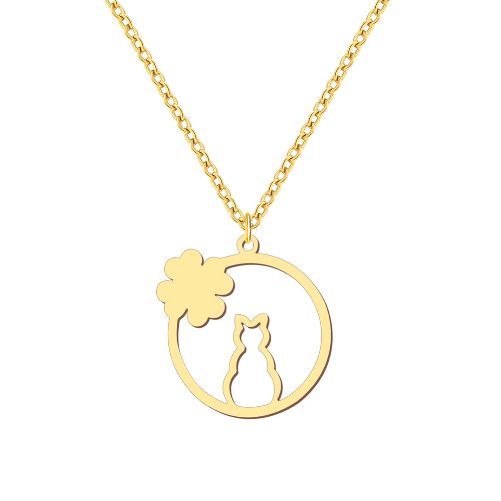 Elegant Cat Moon Necklace for Women & Teen Girls - Dainty Cat Pendant Jewelry - Perfect Birthday, Christmas & Valentine's Day Gift - Friendship Necklace for Cat Lovers - 857B - Ideal for Casual Wear, Date Nights & Special Occasions