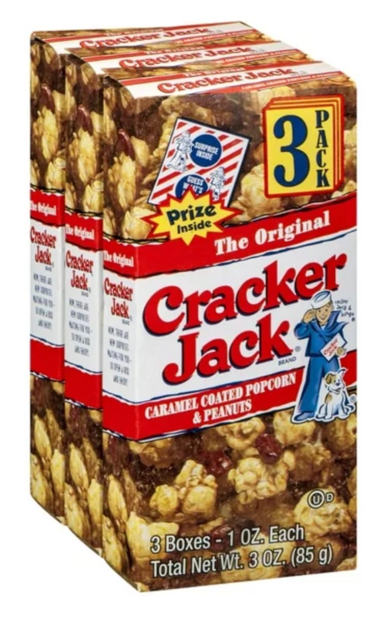 Original Cracker Jacks - 3 Box Bundles (12 Total Boxes) - Classic Caramel-Coated Popcorn & Peanuts Snack - Perfect for Parties, Movie Nights & On-the-Go Snacking