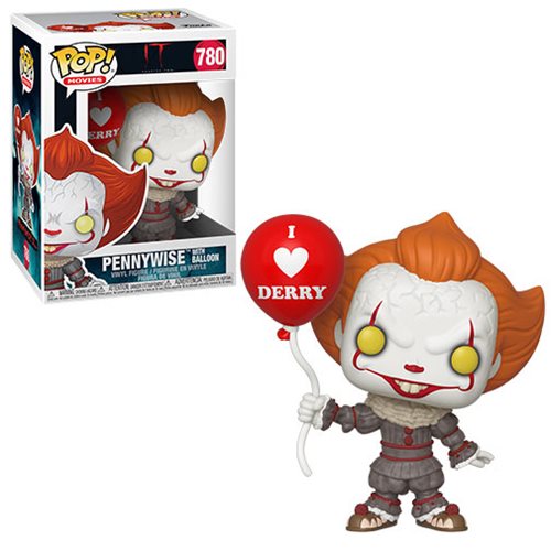 Pennywise with Balloon Pop Vinyl Figure #780 - It Chapter Two Collectible - Horror Movie Merchandise for Display & Gifts