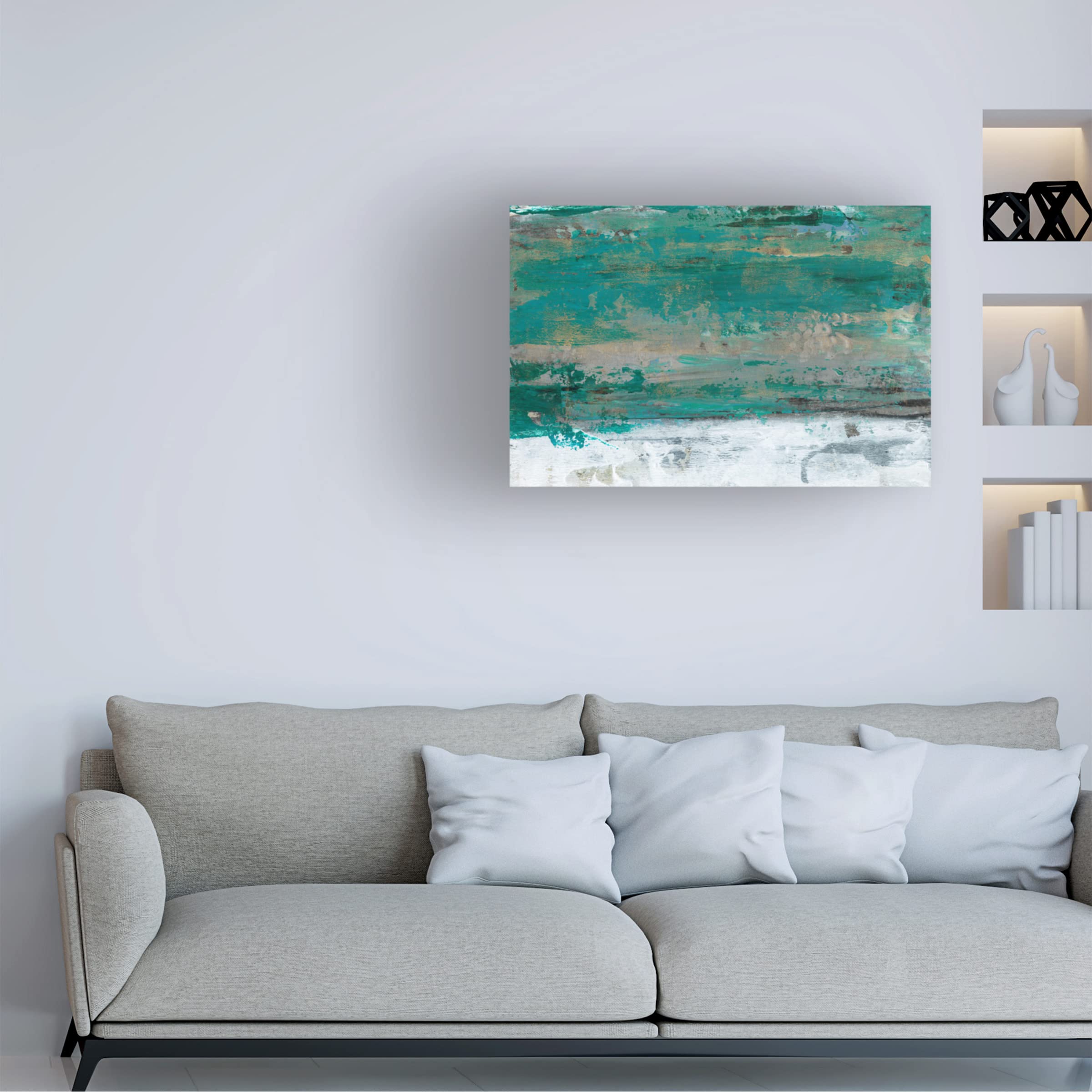 Trademark Fine Art 'Patina Shimmer II' Canvas Wall Art by Lila Bramma - Modern Abstract Painting for Living Room, Bedroom & Office Decor