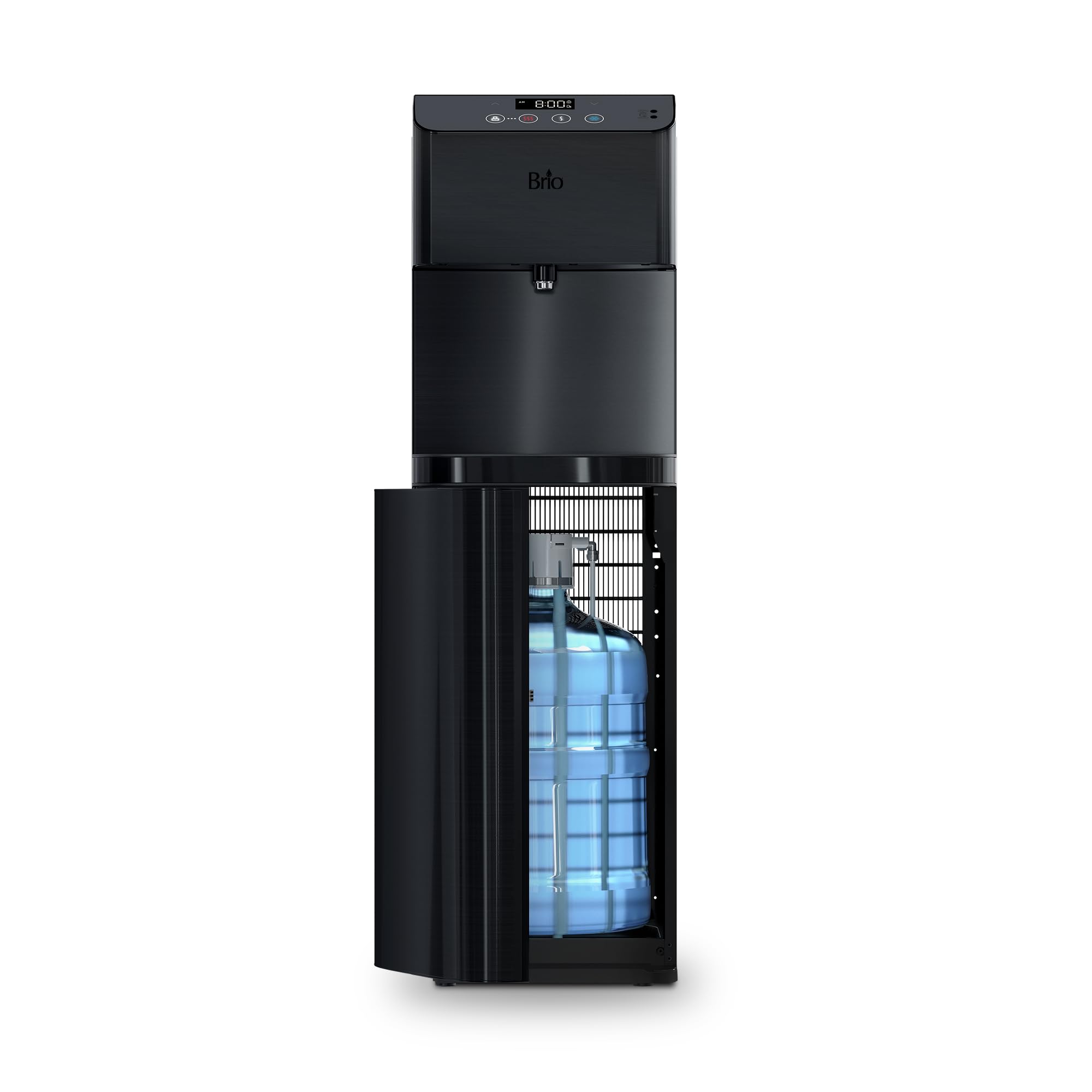 Brio Moderna Touchless Bottom Load Water Cooler Dispenser - Self-Cleaning, Motion Sensor, Tri-Temperature Dispensing, Child Safety Lock, 3/5 Gallon Bottle Capacity, Digital Display with LED Light - Perfect for Offices, Homes, and Schools