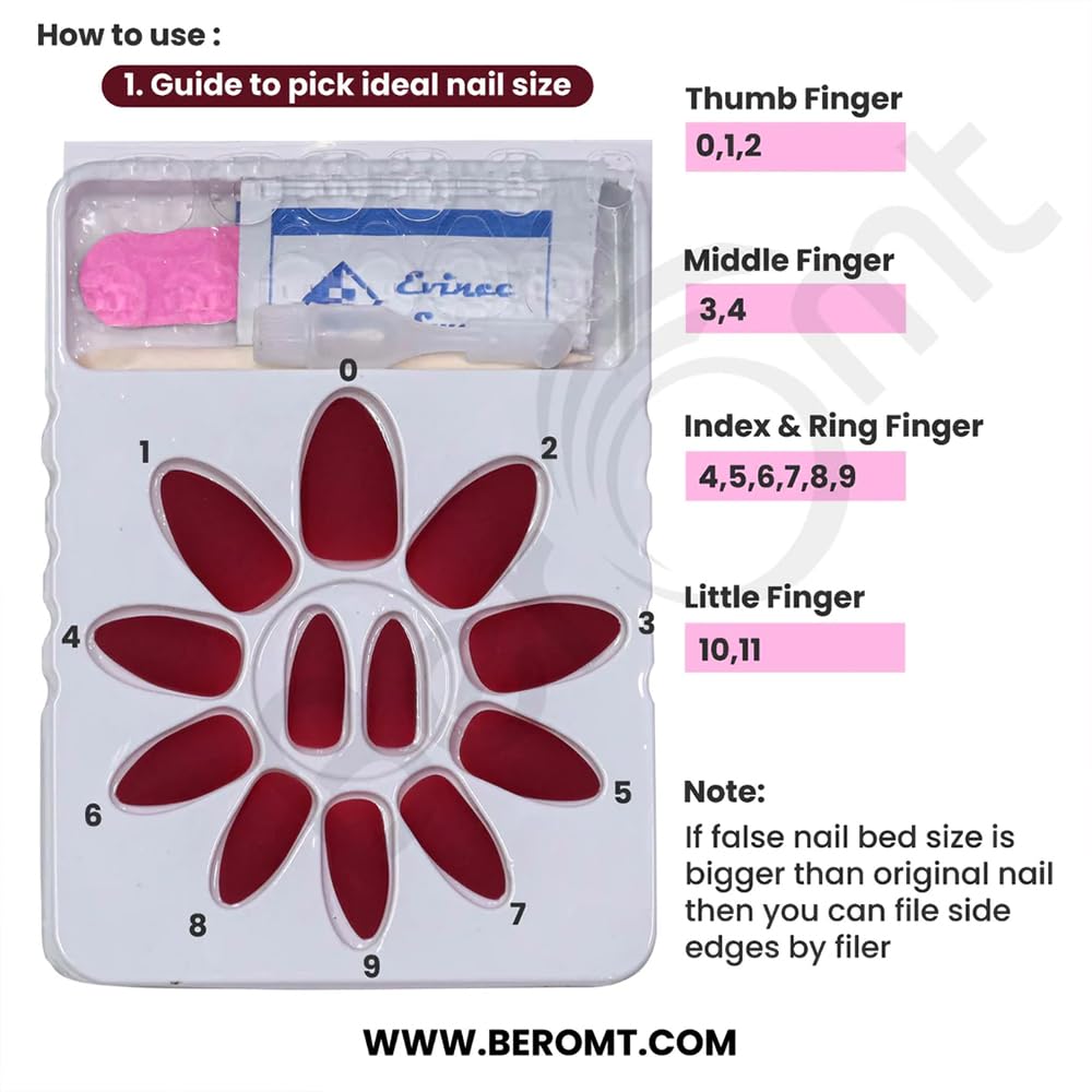 12 Pcs Printed False Nails Kit for Women - Cute Multicolor Artificial Nails with Nail Glue & Stickers | Perfect for Parties, Weddings, and Everyday Nail Art Designs (BFN531CN)
