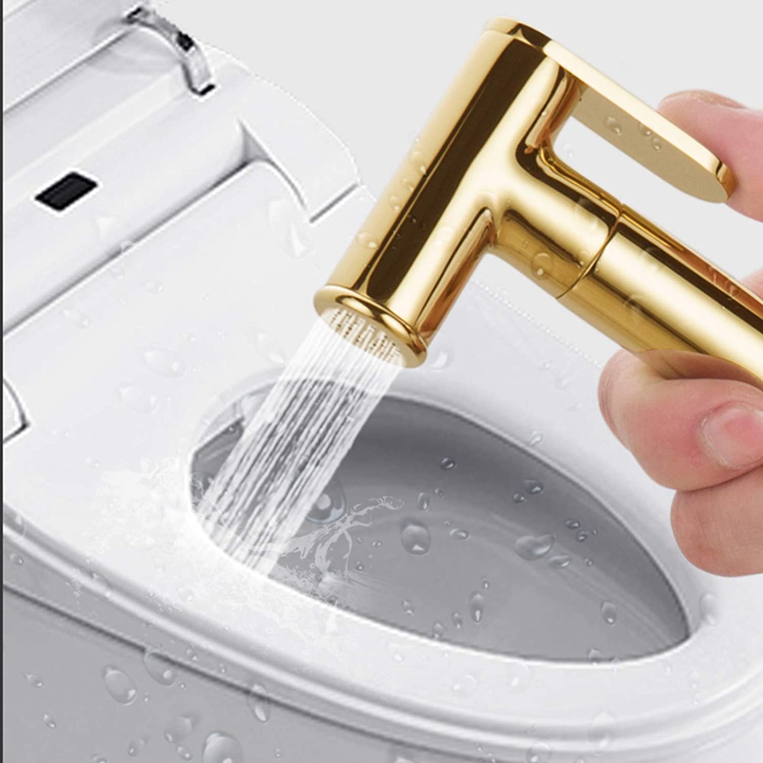 Premium Brass Handheld Toilet Sprayer Kit - Cold Water Wall Mounted Diaper Sprayer for Bathroom & Washroom (Gold Finish) - Perfect for Cloth Diaper Cleaning, Pet Washing, and Bathroom Hygiene