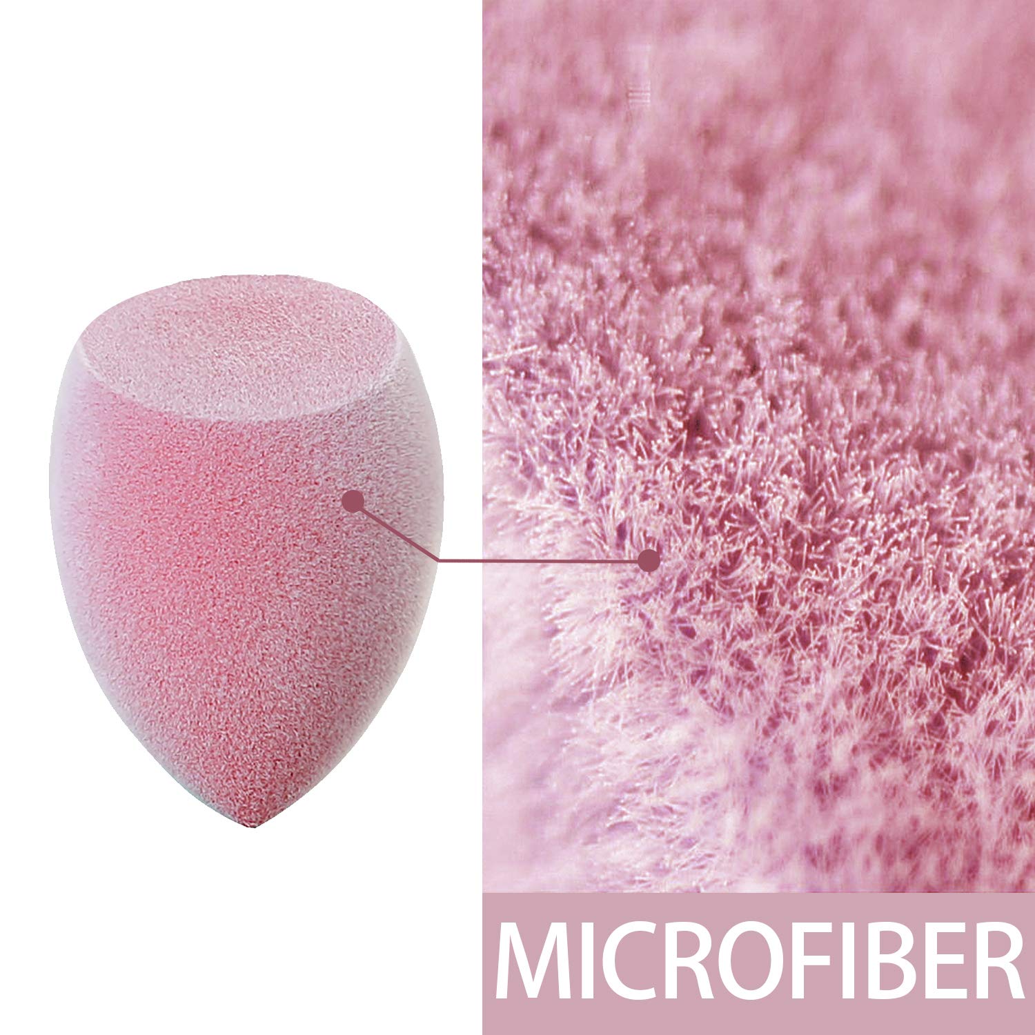 Beauty Fiber Makeup Sponge - Flocking Tool for Powder, Cream & Liquid - Home & Travel Use