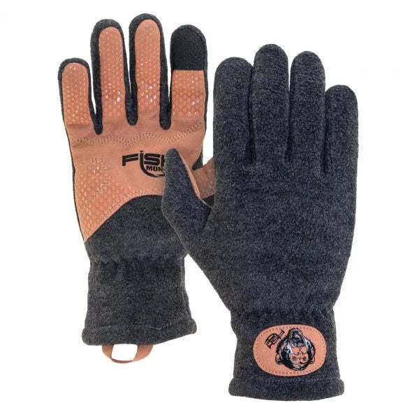 Fish Monkey FM33 Fleece Fishing Gloves - Warm & Dexterous Cold Weather Gloves for Ice Fishing, Hunting & Outdoor Activities
