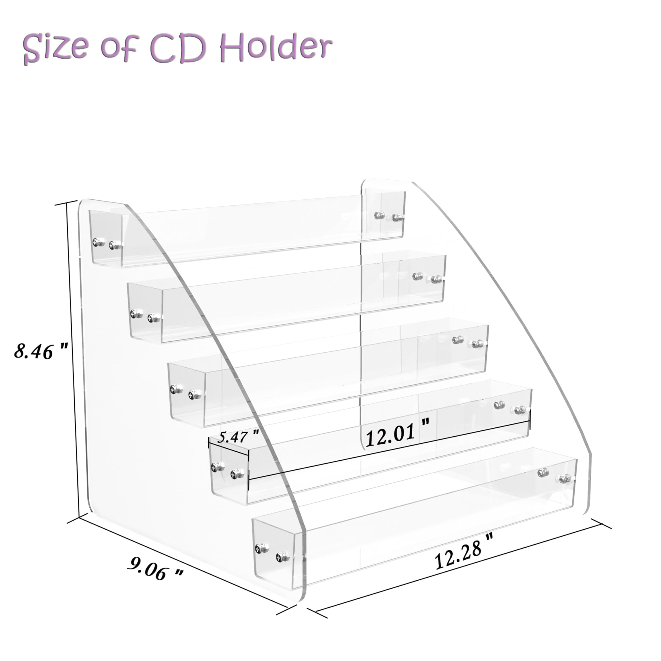 5-Tier Clear Acrylic CD Holder Organizer - Holds 30 Standard DVDs & CDs - Compact Media Storage Rack for Home, Office & Music Studio Organization