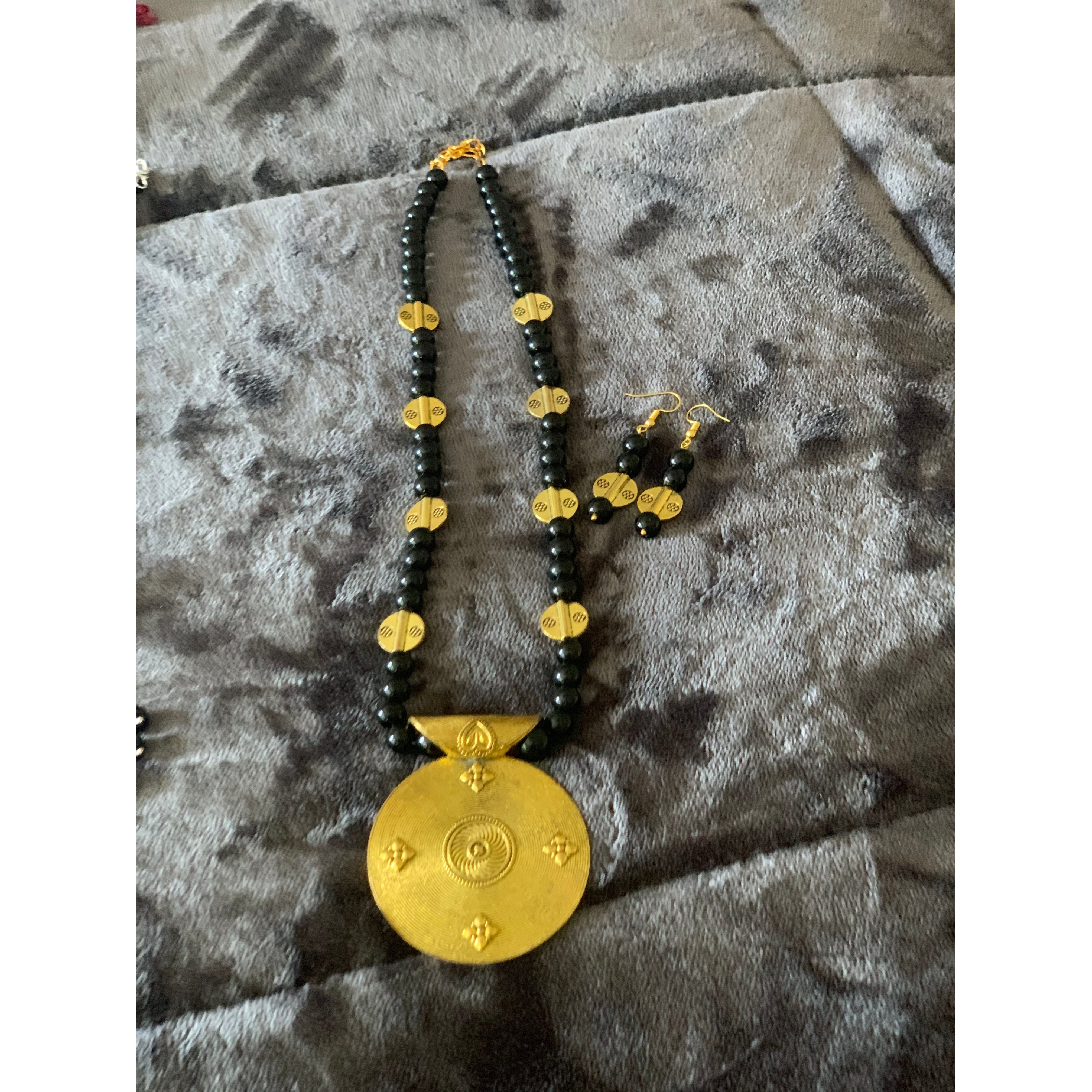 Elegant Gold Plated Black Onyx Necklace Set for Women | Dainty Jewelry Gift for Anniversary, Birthday & Special Occasions | Perfect for Evening Parties, Weddings & Formal Events