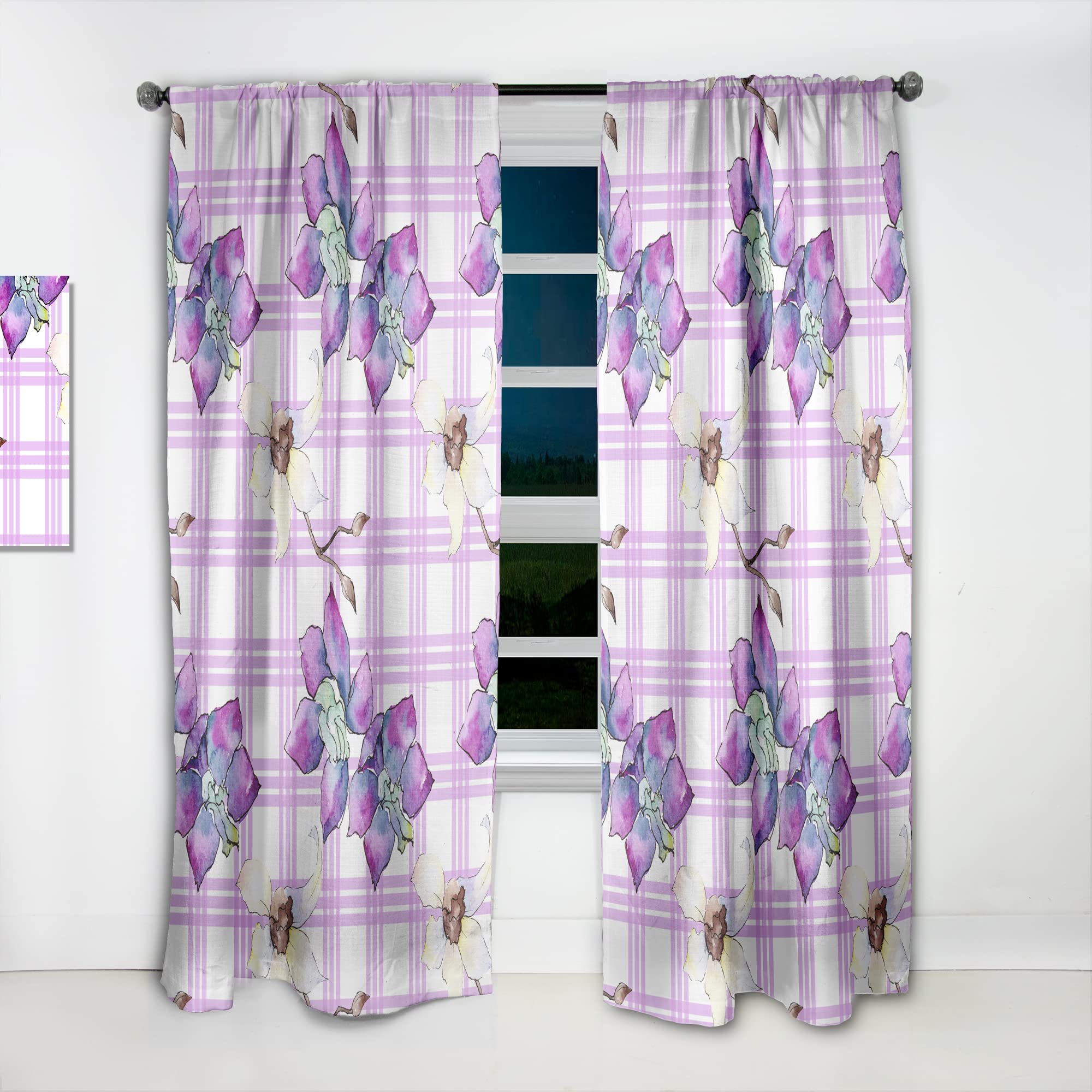 DesignQ Floral Botanical Retro VII Thermal Insulated Curtains - Single Panel 52x84 - Elegant Drapes for Bedroom & Living Room - Perfect for Home Decor & Light Blocking