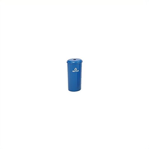 Pemberly Row Tall Round Receptacle in Blue - Modern Decorative Trash Can for Home, Office & Bathroom