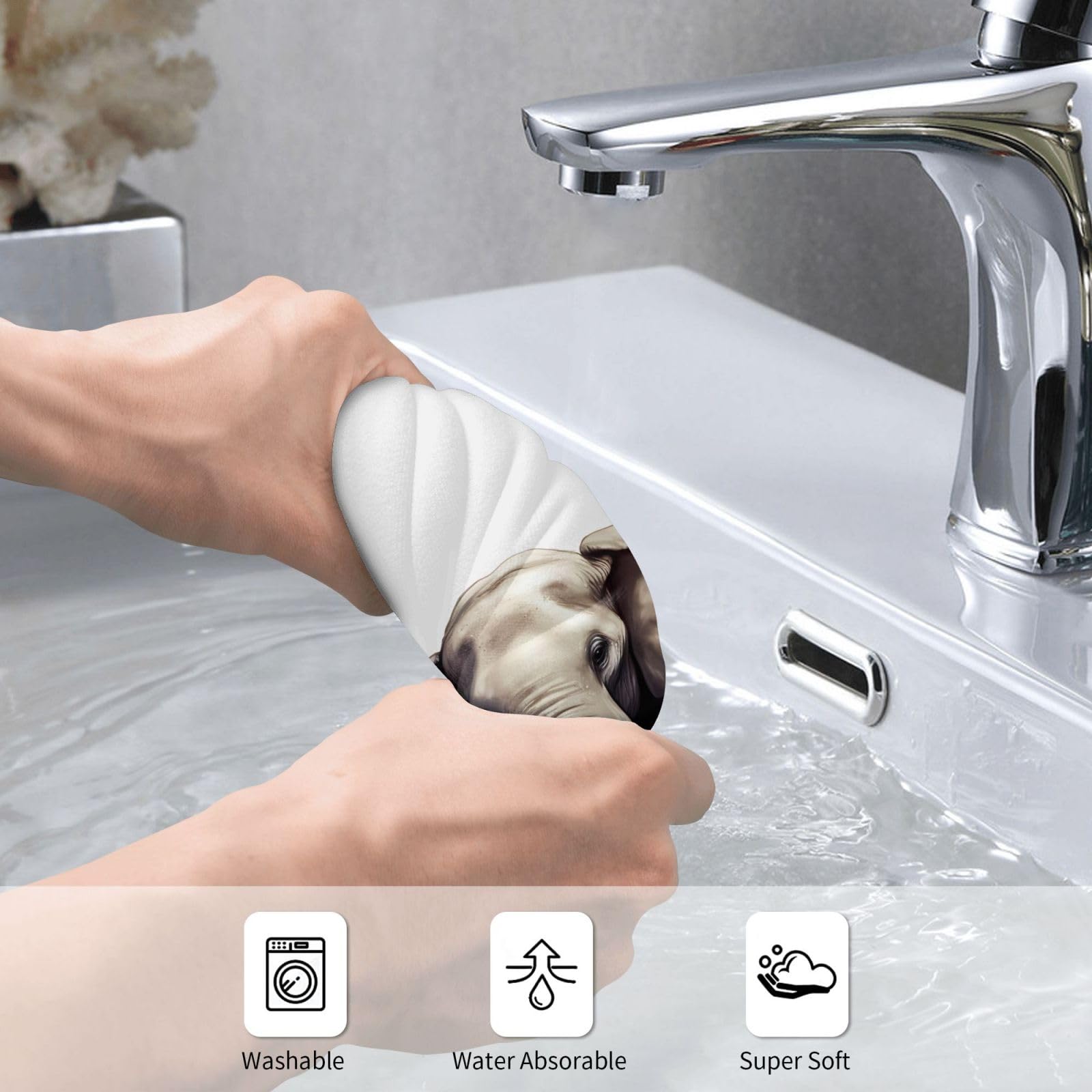 Ultra Soft Absorbent Hand Towels - Funny Elephant with Bubble Grey Pattern, 27.5 x 15.7 Inch Bathroom Towels for Sports, Gym, Home Decor & Kitchen Use - Perfect for Bath, Shower, Spa and Everyday Cleaning
