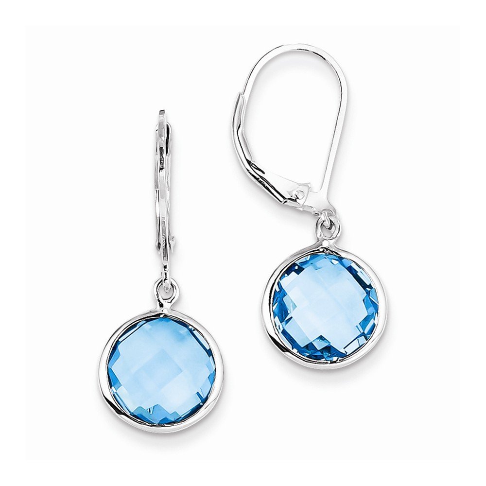 Sterling Silver Rhodium-Plated Blue Topaz Earrings for Women | Elegant Dangle Drop Earrings for Party, Wedding & Gift Giving