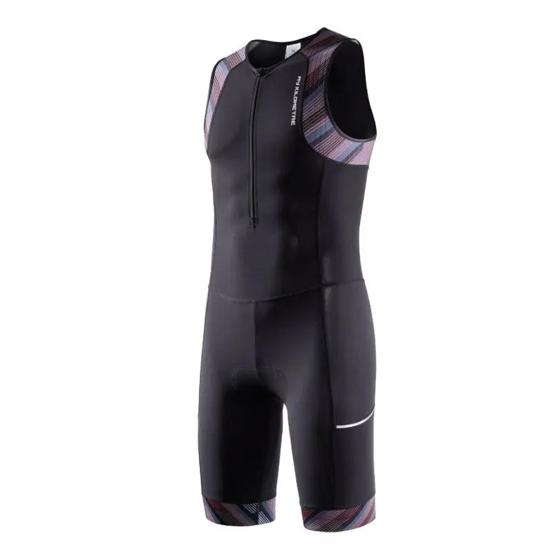 Men's Triathlon Suit Sleeveless - Triathlon Race Suit for Swim Bike Run | Lightweight Quick-Dry Skinsuit for Competitive Training & Ironman Events