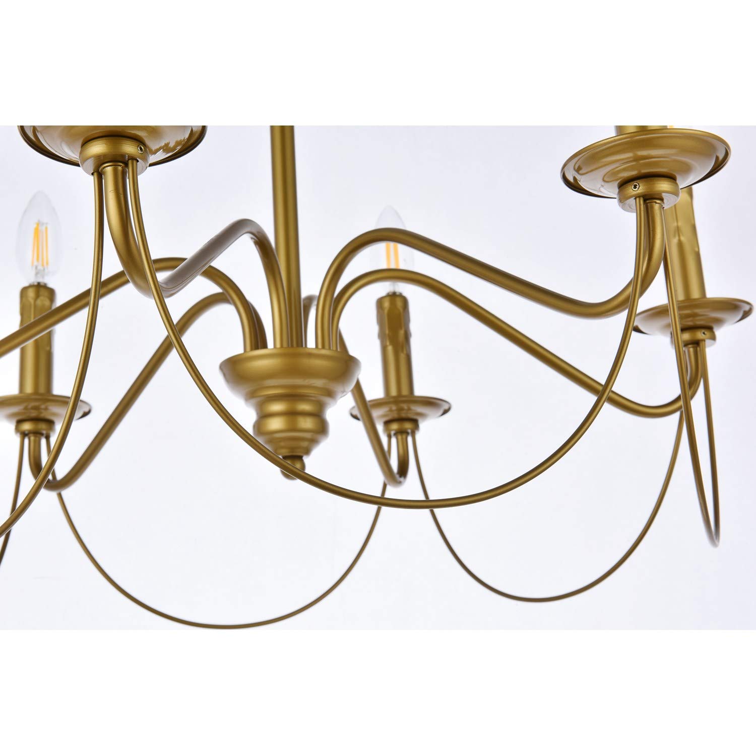 Westley 6-Light Brass Pendant Lighting Fixture - Modern Dining Room Chandelier for Kitchen Island, Foyer & Bedroom Decor
