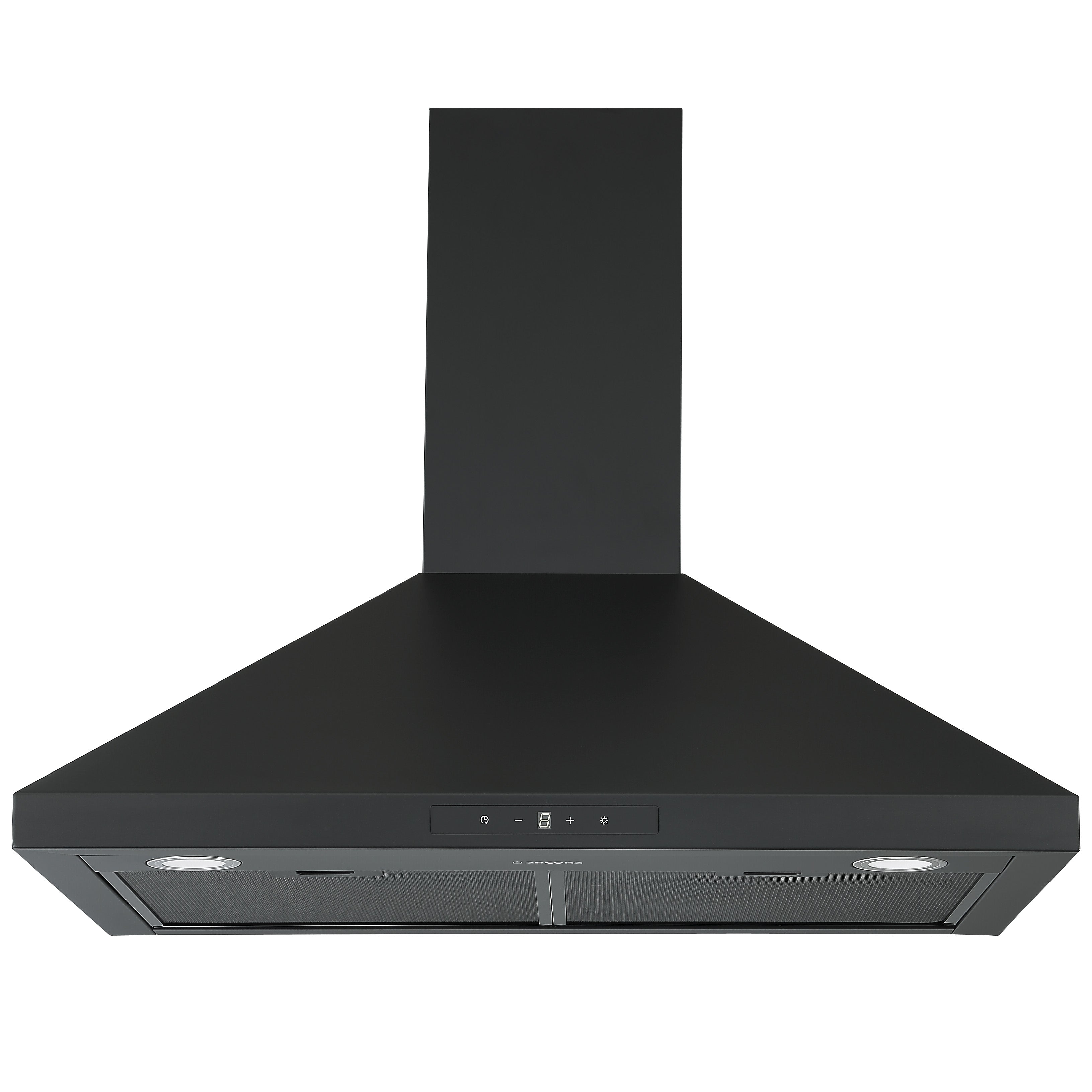 Ancona 30 Inch Convertible Wall Mounted Pyramid Range Hood in Matte Black - Powerful Kitchen Ventilation for Gas Stoves & Cooking Areas