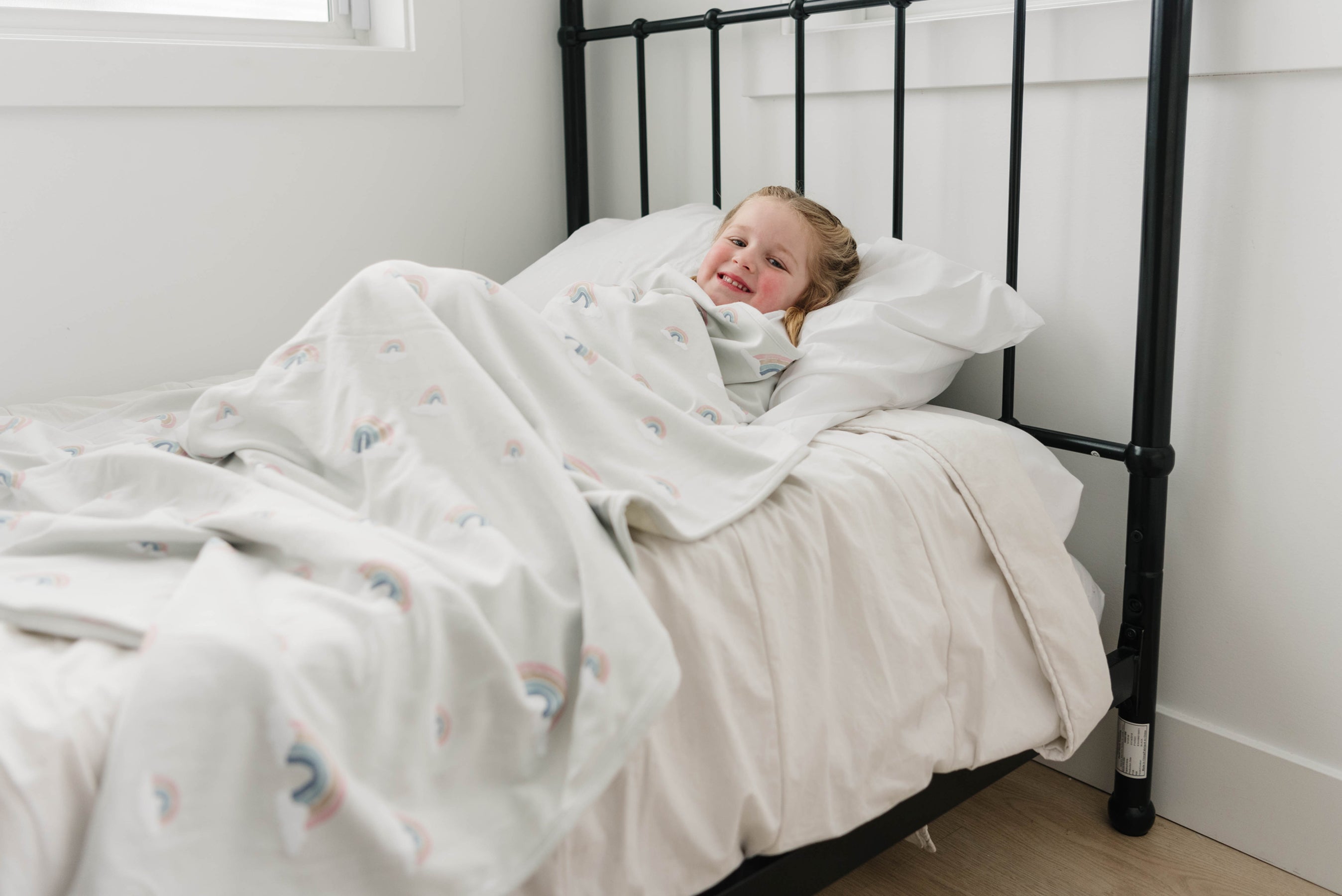 Premium 4-Season Toddler Blanket - Soft Merino Wool & Organic Cotton Blend (52.5