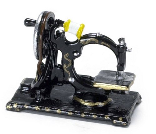 Vintage Miniature Sewing Machine for Dollhouse - 1:12 Scale Antique Replica - Perfect for Dollhouse Decor, Miniature Crafts & Collectors