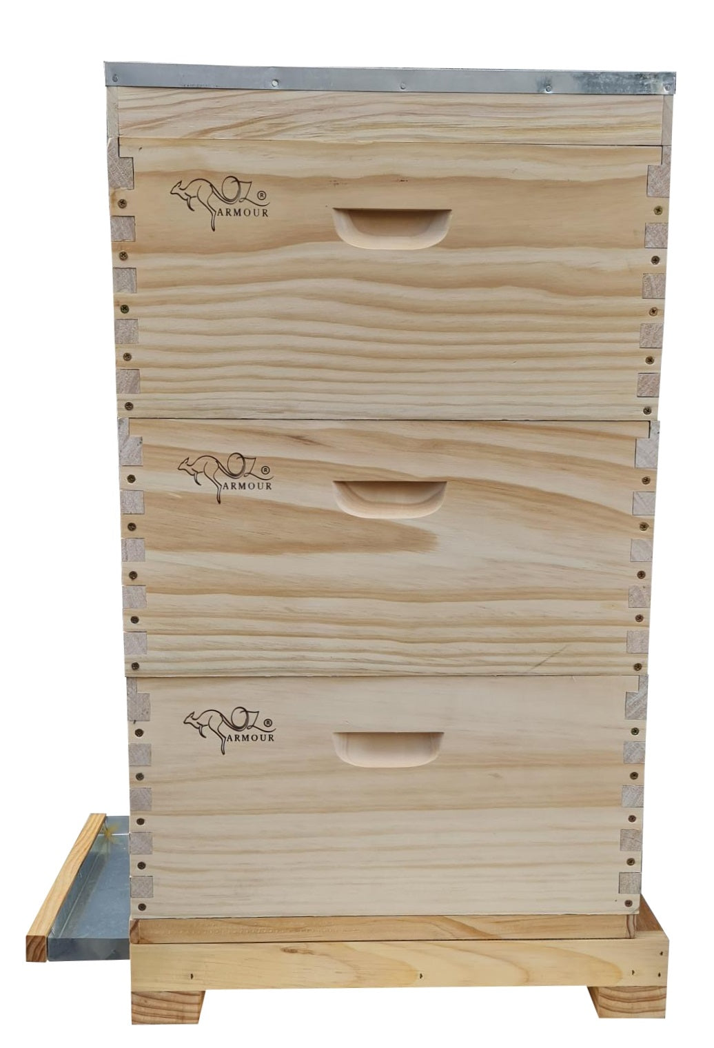 3-Level OZ ARMOUR Beehive with Mesh Bottom Board - Flat Pack Beekeeping Kit for Honey Production & Pollination | Indoor & Outdoor Use