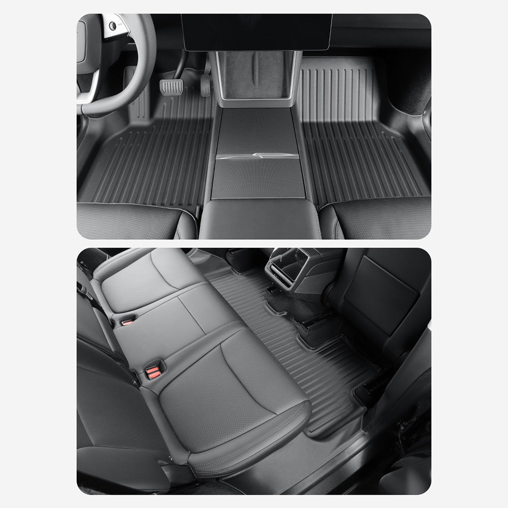 2025+ Tesla Model Y Juniper All-Weather Floor Mats - Custom Fit, Full Coverage Protection for Rain, Snow & Mud | Perfect for Daily Commute, Road Trips & Outdoor Adventures