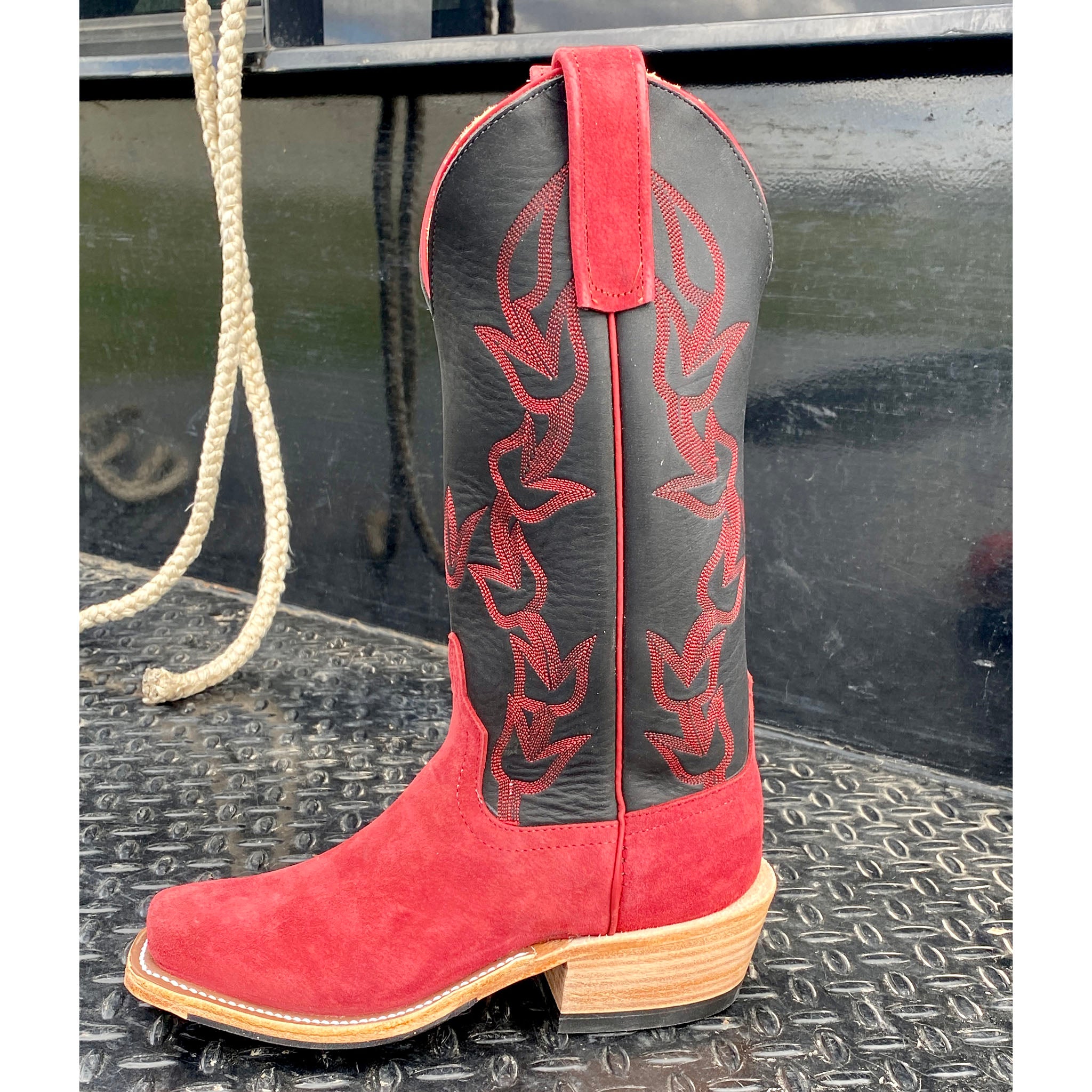 Anderson Bean Men's Firebird Suede Boots - Western Cowboy Boots for Men, Genuine Suede Leather, Comfortable & Durable - Perfect for Rodeo, Country Music Festivals & Casual Wear