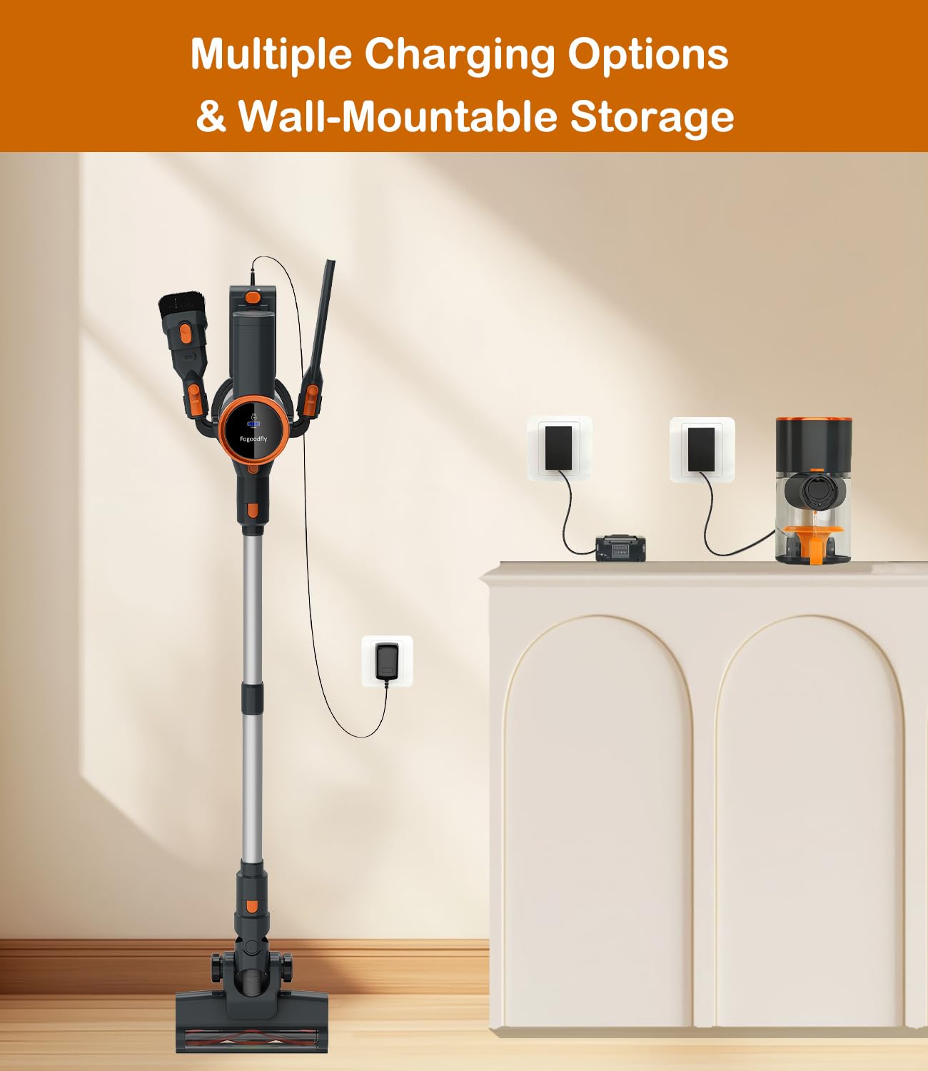Powerful 30Kpa Cordless Stick Vacuum Cleaner for Home - 6-in-1 Lightweight Design with Removable Battery & 35Min Runtime - Ideal for Hardwood Floors, Carpets & Pet Hair Cleaning - Perfect for Quick Cleanups & Pet Owners