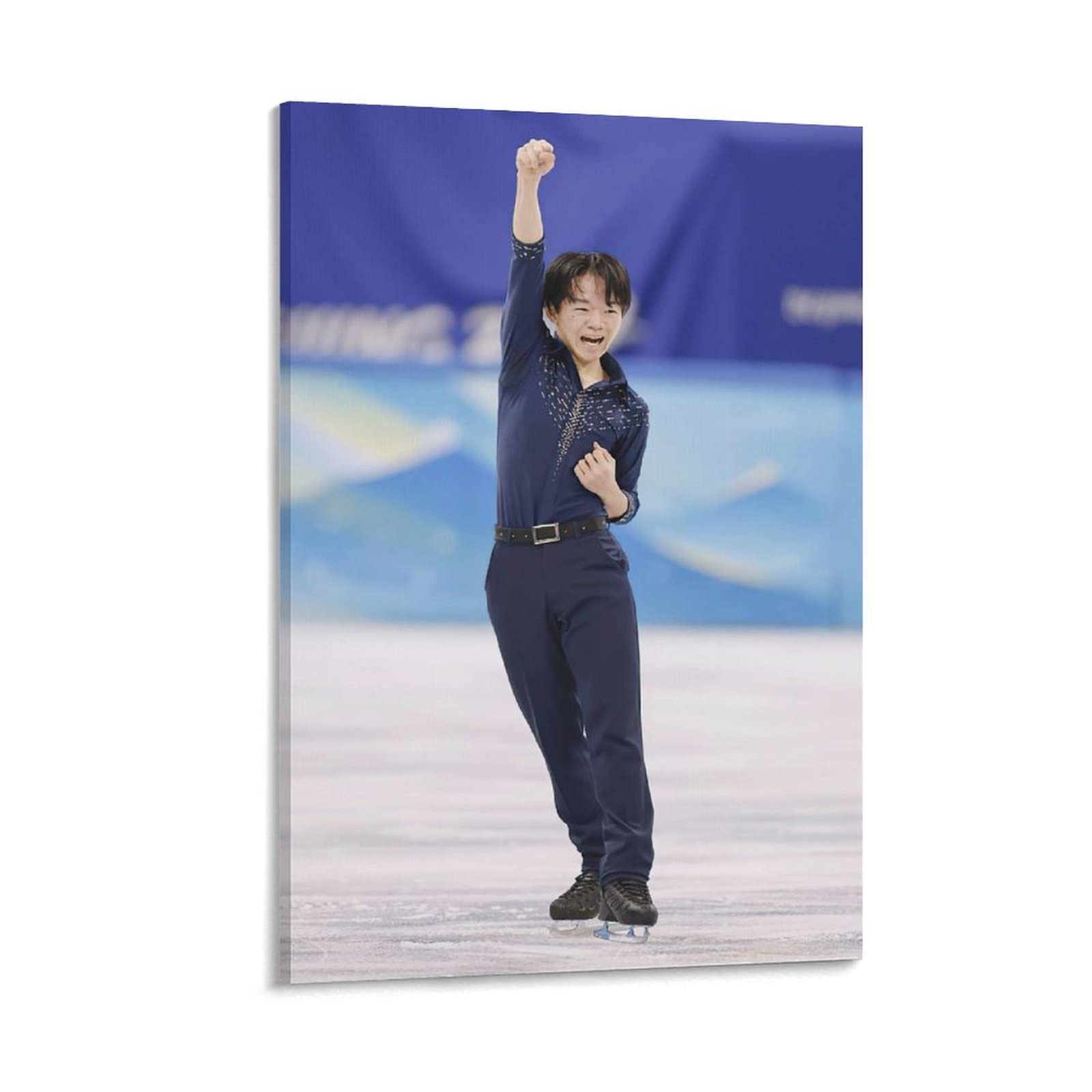 Yuma Kagiyama Olympic Figure Skating Poster - 24x36 Inch (60x90cm) Wall Art Decor for Home, Office & Gym - Framed/Unframed Canvas Print - Perfect Gift for Ice Skating Fans & Sports Enthusiasts