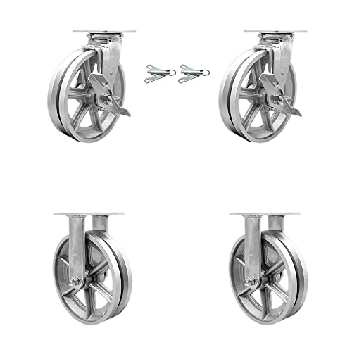 2 Swivel w/2 Brakes & Swivel Locks - 2 Rigid