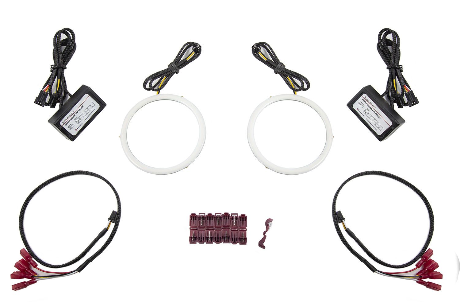 Premium HD LED Amber Halo Rings (Pair) - Durable Car Headlight Accessories for Enhanced Visibility & Style - Perfect for Night Driving, Off-Roading & Custom Vehicle Lighting