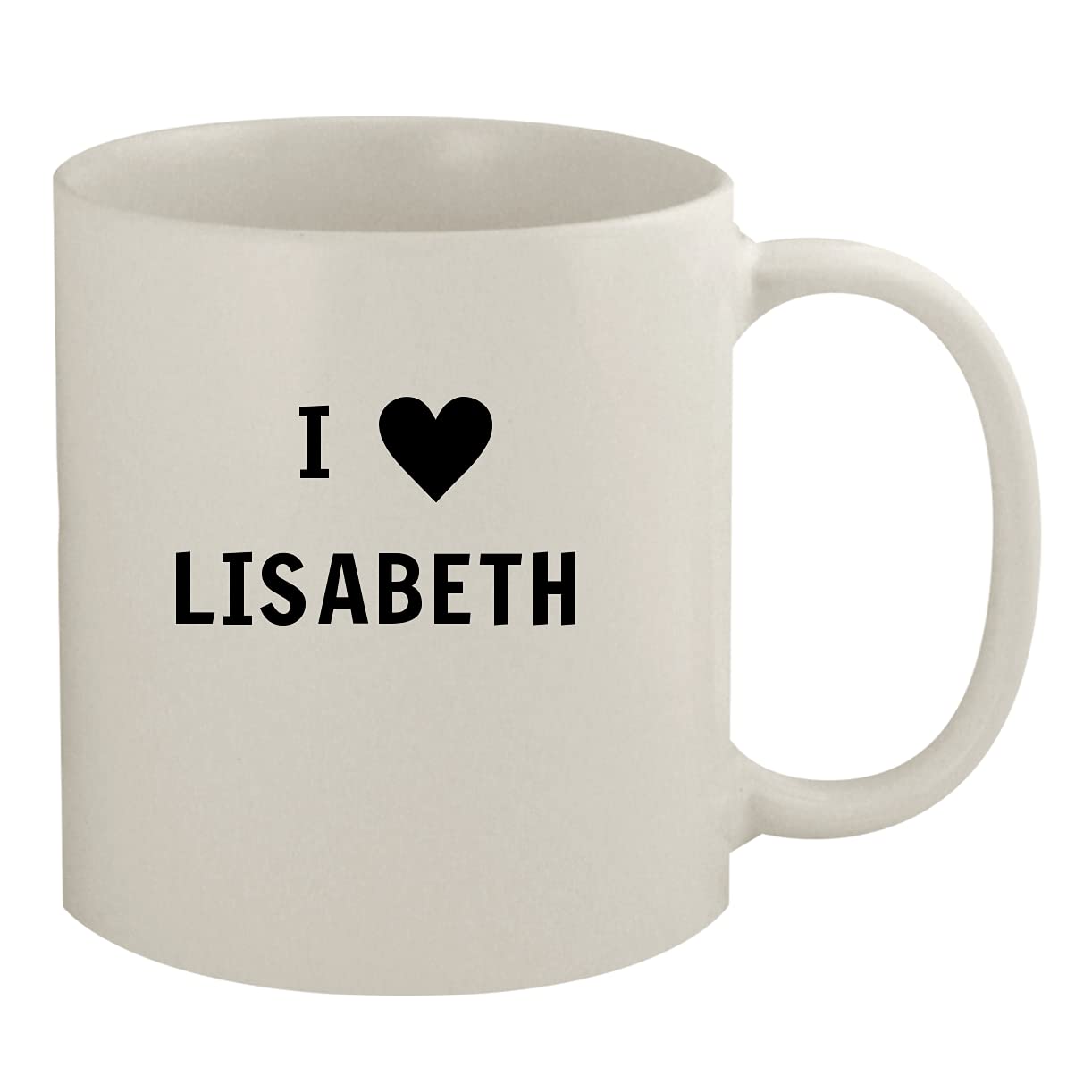 I Heart Love Lisabeth - 11oz White Ceramic Coffee Mug for Tea, Hot Chocolate & Office Use