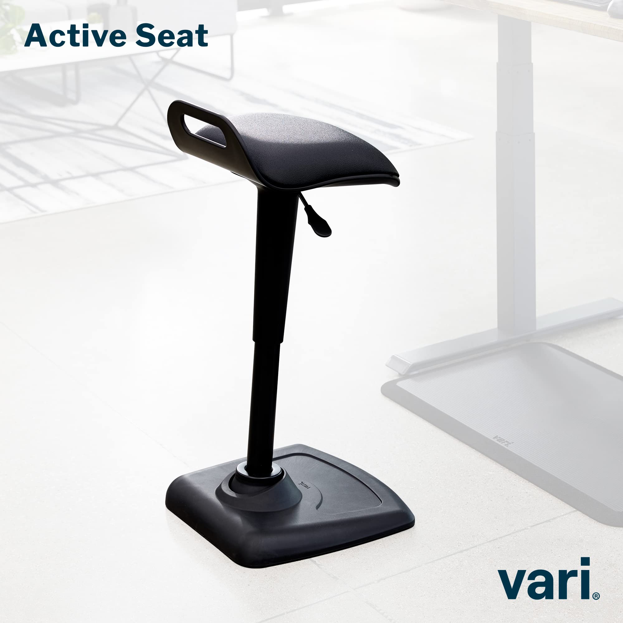 Vari Active Seat - Adjustable Ergonomic Standing Desk Chair for Adults - Portable Home Office & Gaming Stool with Comfortable Wobble Motion - Fully Assembled - Perfect for Work, Study & Home Office