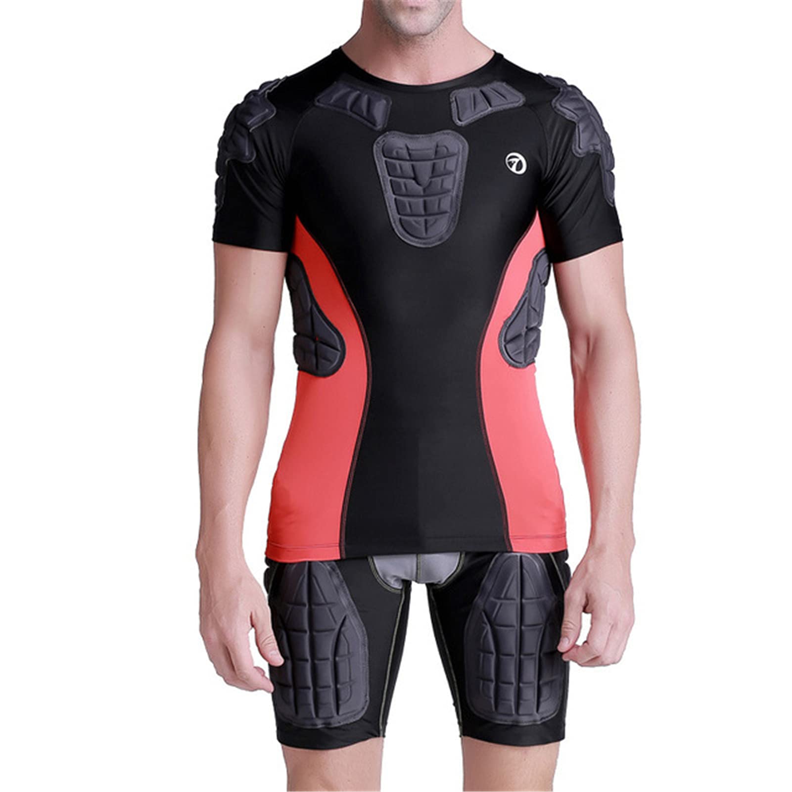 TOPWISE Body Safe Guard Padded Compression Shirt - Long Sleeve Shoulder & Rib Protection for Football, Basketball, Rugby, Paintball & Extreme Sports - Ideal for Contact Sports & High-Impact Training