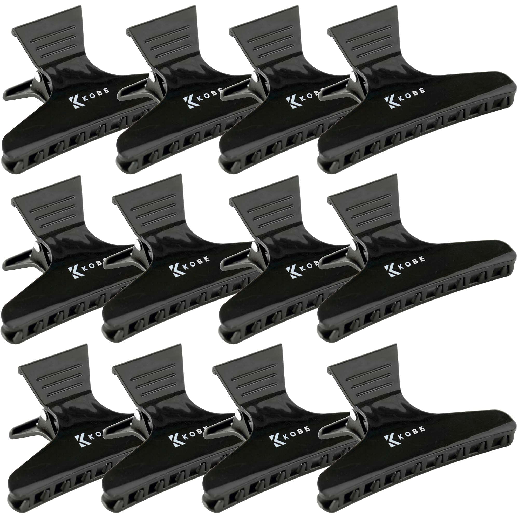 Kobe Professional Butterfly Hair Clips - 12 Pack Strong Grip Hair Claw Clips for Women - Hairdressing Accessories & Styling Essentials - Perfect for Updos, Ponytails & Everyday Hairstyles