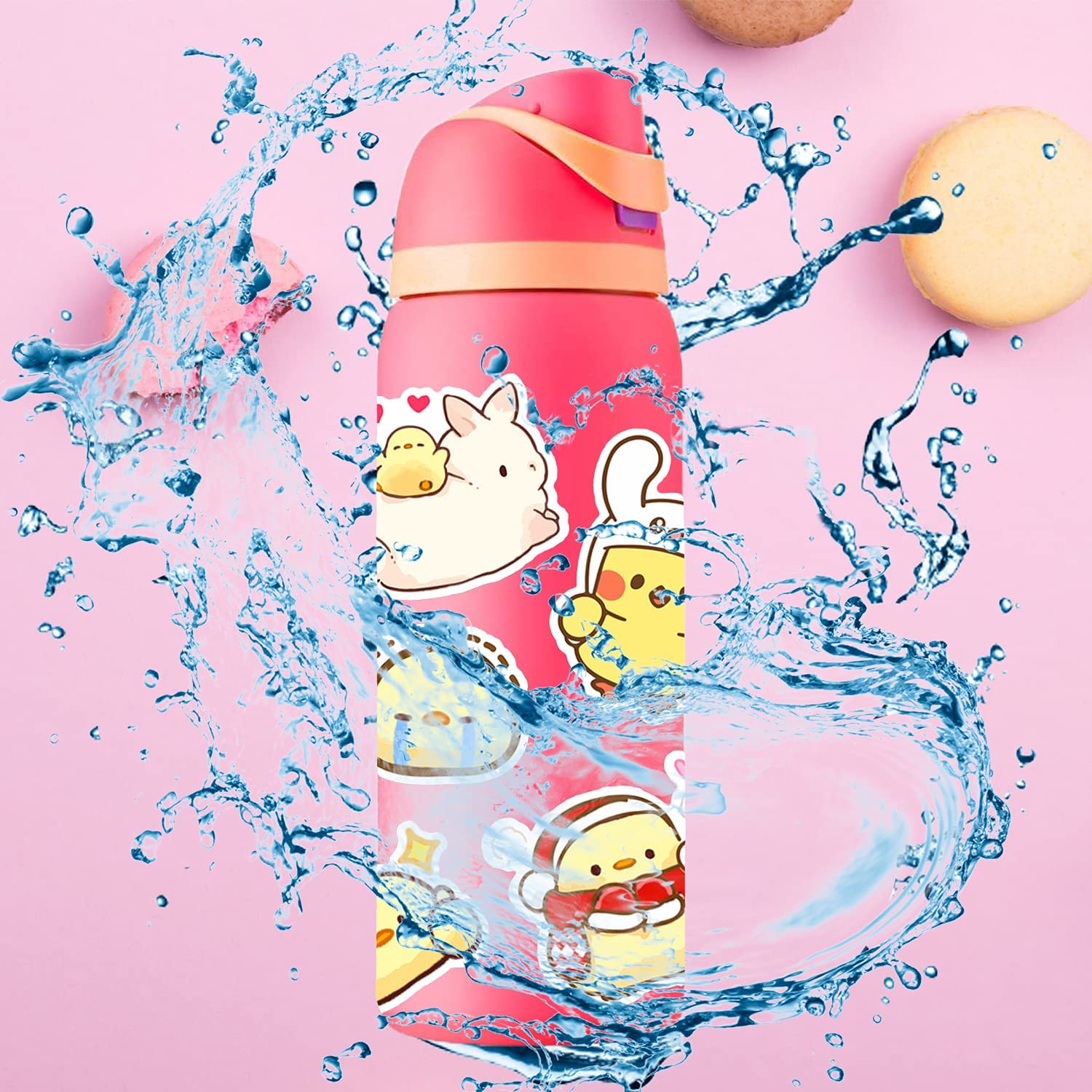 100 PCS Cute Yellow Chicken Vinyl Waterproof Stickers - Decals for Laptop, Guitar, Motorcycle, Bike, Skateboard, Luggage, Phone, Hydro Flask - Perfect for Kids, Teens, Birthday Parties & DIY Crafts