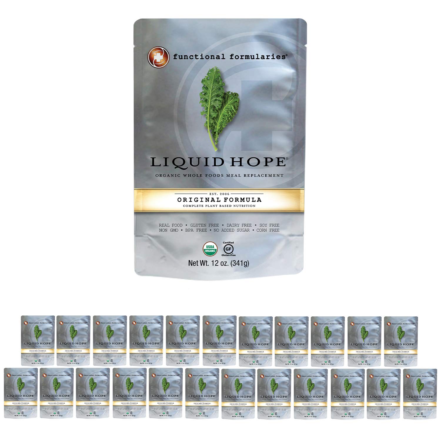 Organic Liquid Hope Tube Feeding Formula - Nutritional Meal Replacement Supplement for Adults & Kids, 12 Oz Pouch (Pack of 24) - Ideal for Hospital, Home Care & Travel Nutrition Needs