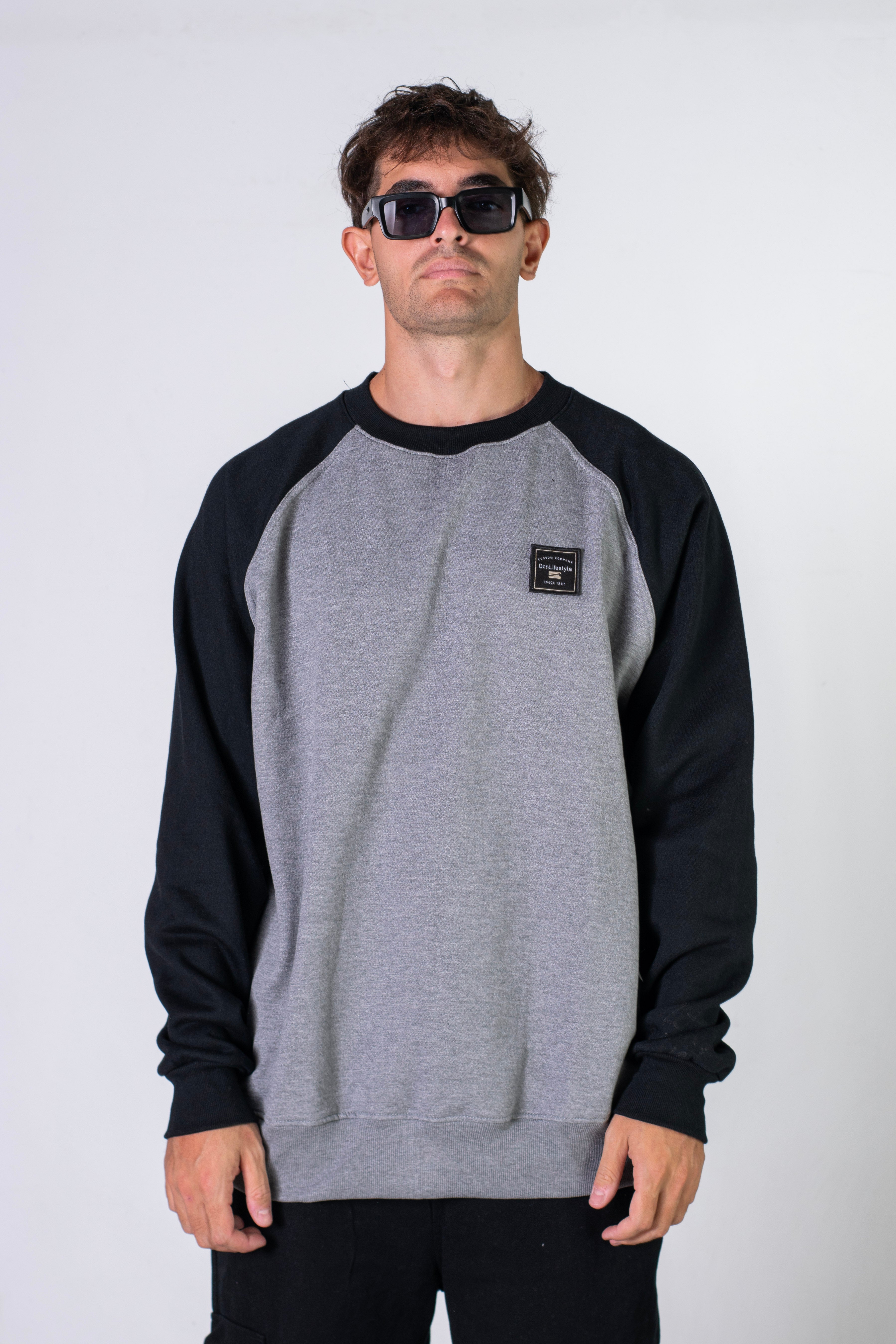Oversized Raglan Sleeve Sweatshirt for Women - Soft Melange Fabric, Comfortable & Stylish - Perfect for Casual Wear, Loungewear, and Street Fashion