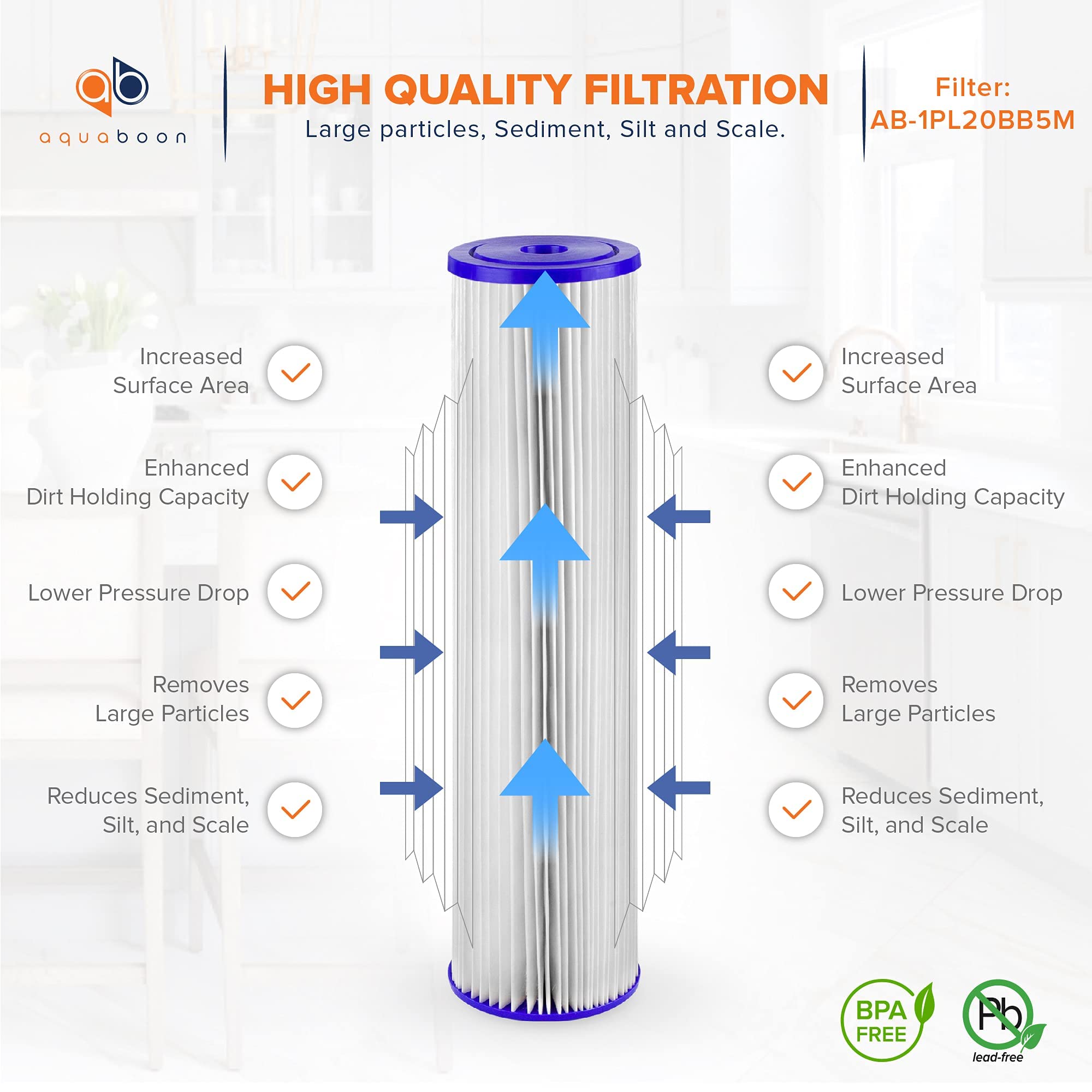 Aquaboon Whole House Sediment Water Filter 4.5