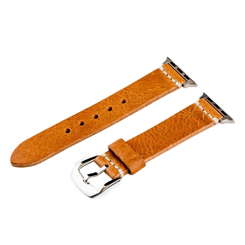 Genuine Leather Apple Watch Band 38mm - Aged Saddle for Men & Women | Work & Casual Wear