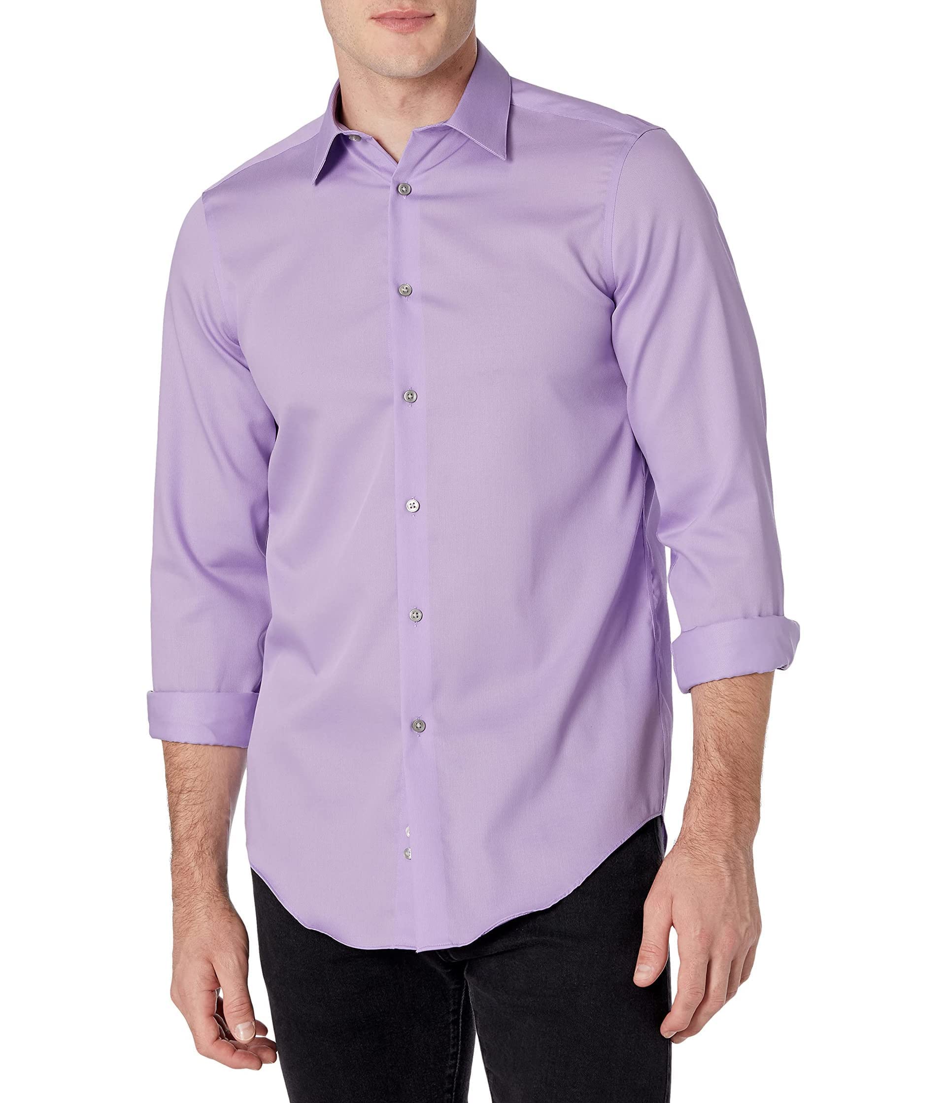 Calvin Klein Men's Slim Fit Non-Iron Solid Dress Shirt | Formal Business Office Wear & Special Occasions