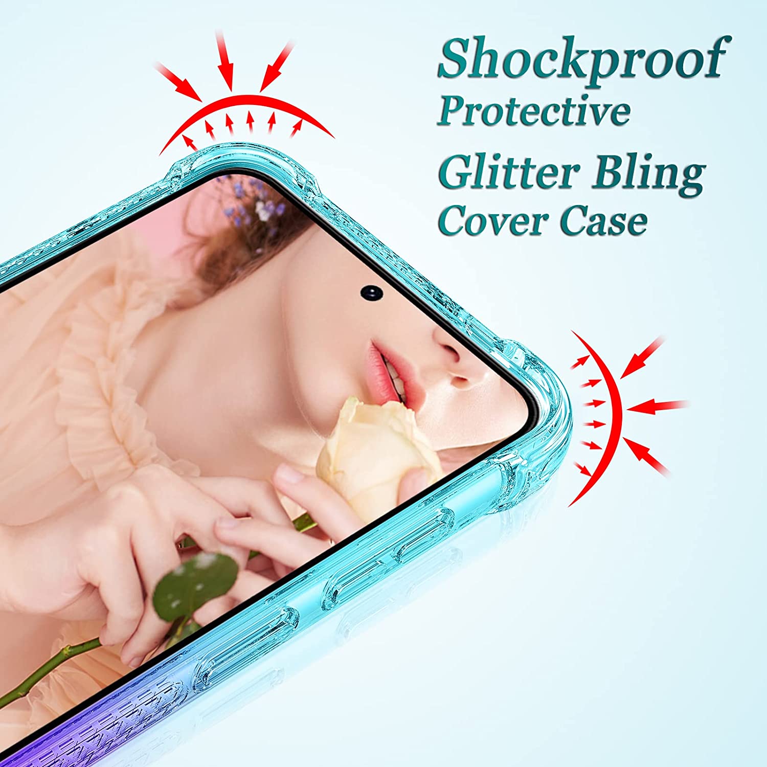 Samsung Galaxy S23 Plus Glitter Flowing Quicksand Phone Case for Women - Stylish Protective Cover for Everyday Use, Work & Travel