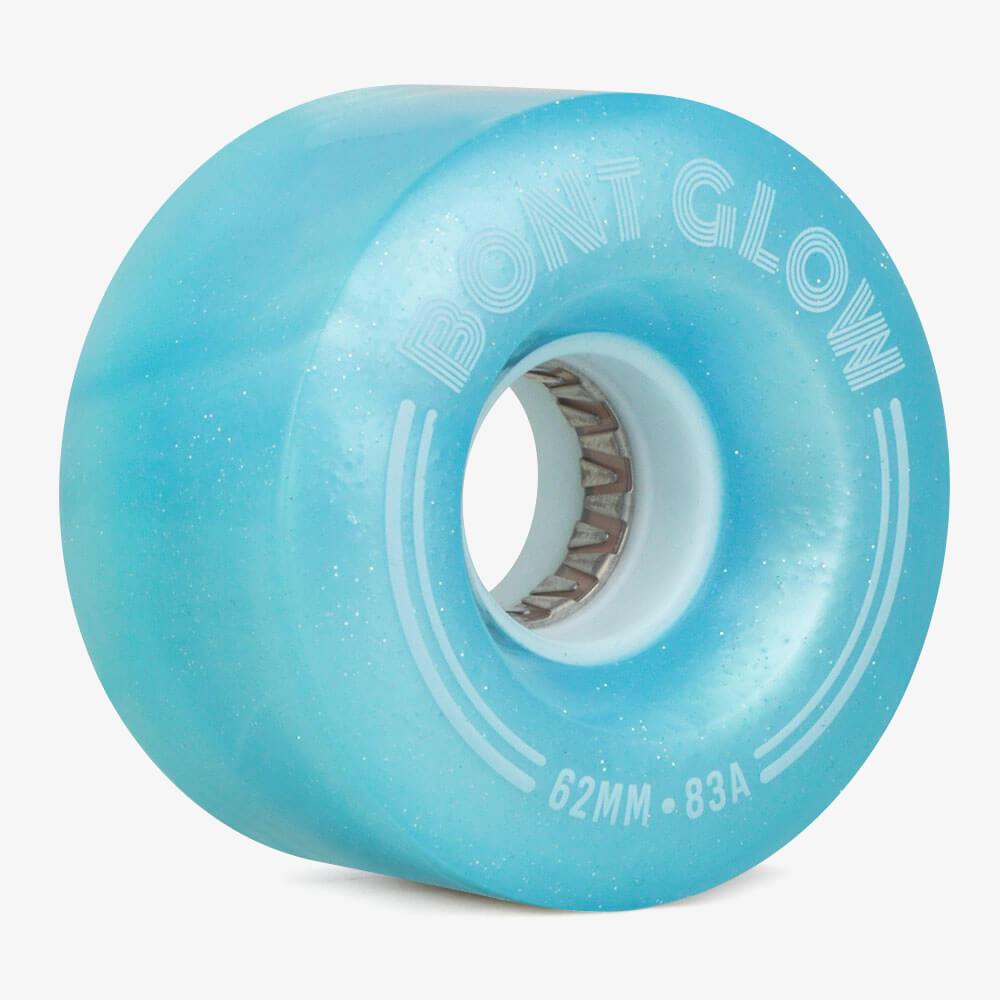 Bont Glow LED Quad Roller Skating Wheels - 4 Pack Set for Night Skating, Rink, and Outdoor Use