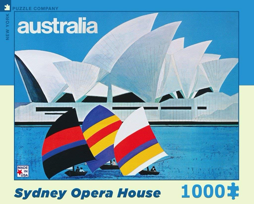 New York Puzzle Company - American Airlines Sydney Opera House 1000 Piece Jigsaw Puzzle for Adults - Challenging Art Puzzle for Home Decoration, Family Game Night & Travel Souvenir